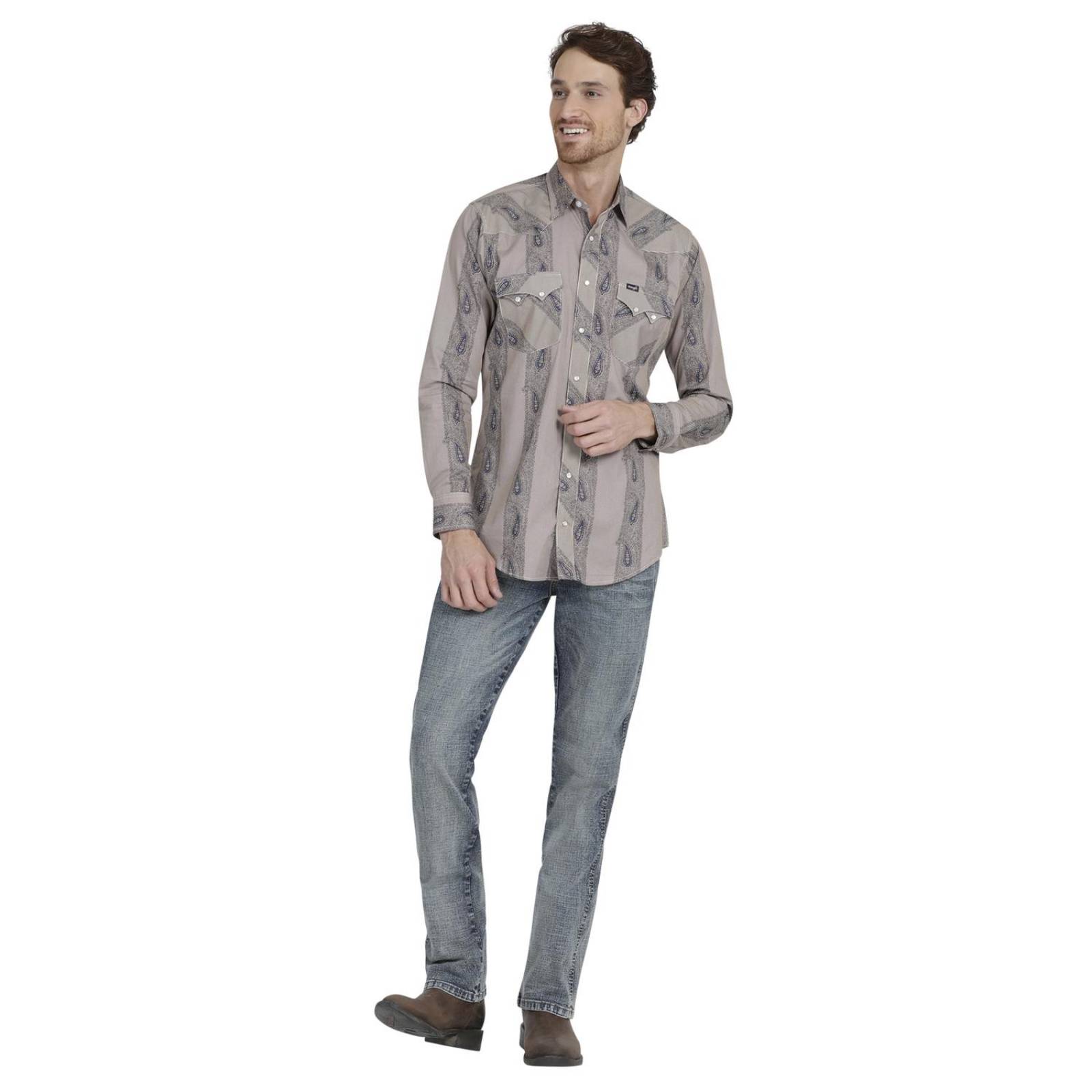 Camisa Vaquera Hombre Wrangler Slim Fit Manga Larga 952 