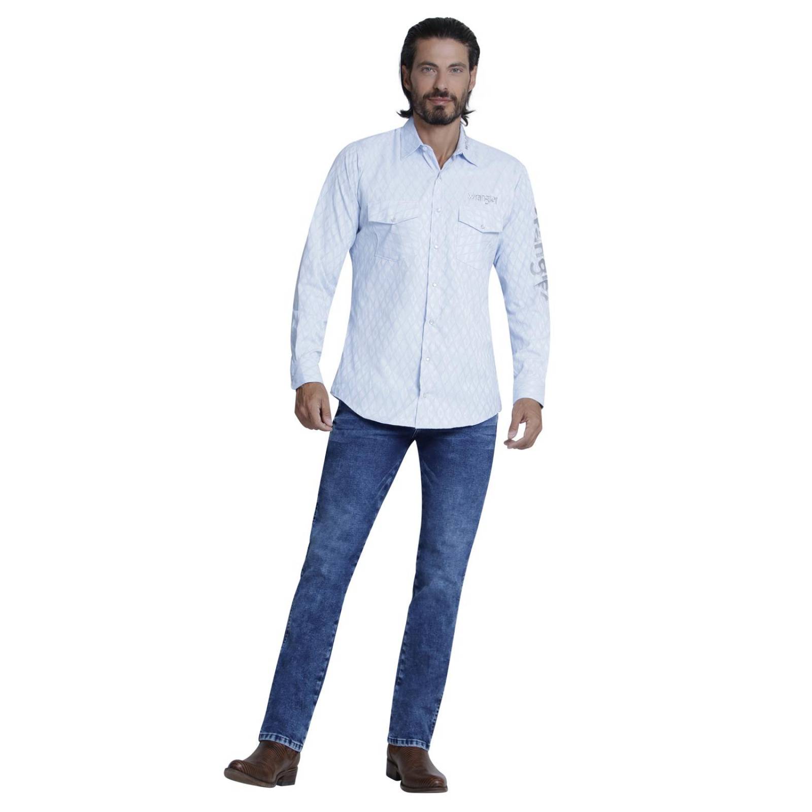Camisa Vaquera Hombre Wrangler Regular Fit Manga Larga 248 