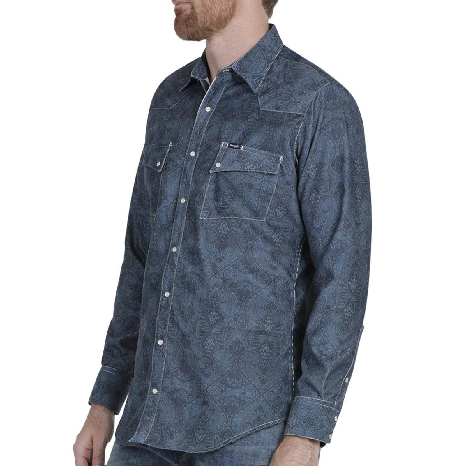 Camisa Vaquera Hombre Wrangler Slim Fit Manga Larga 944 