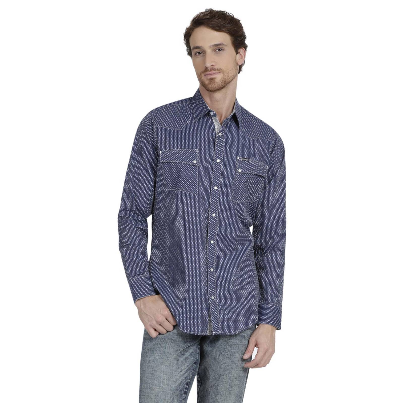 Camisa Vaquera Hombre Wrangler Slim Fit Manga Larga 971