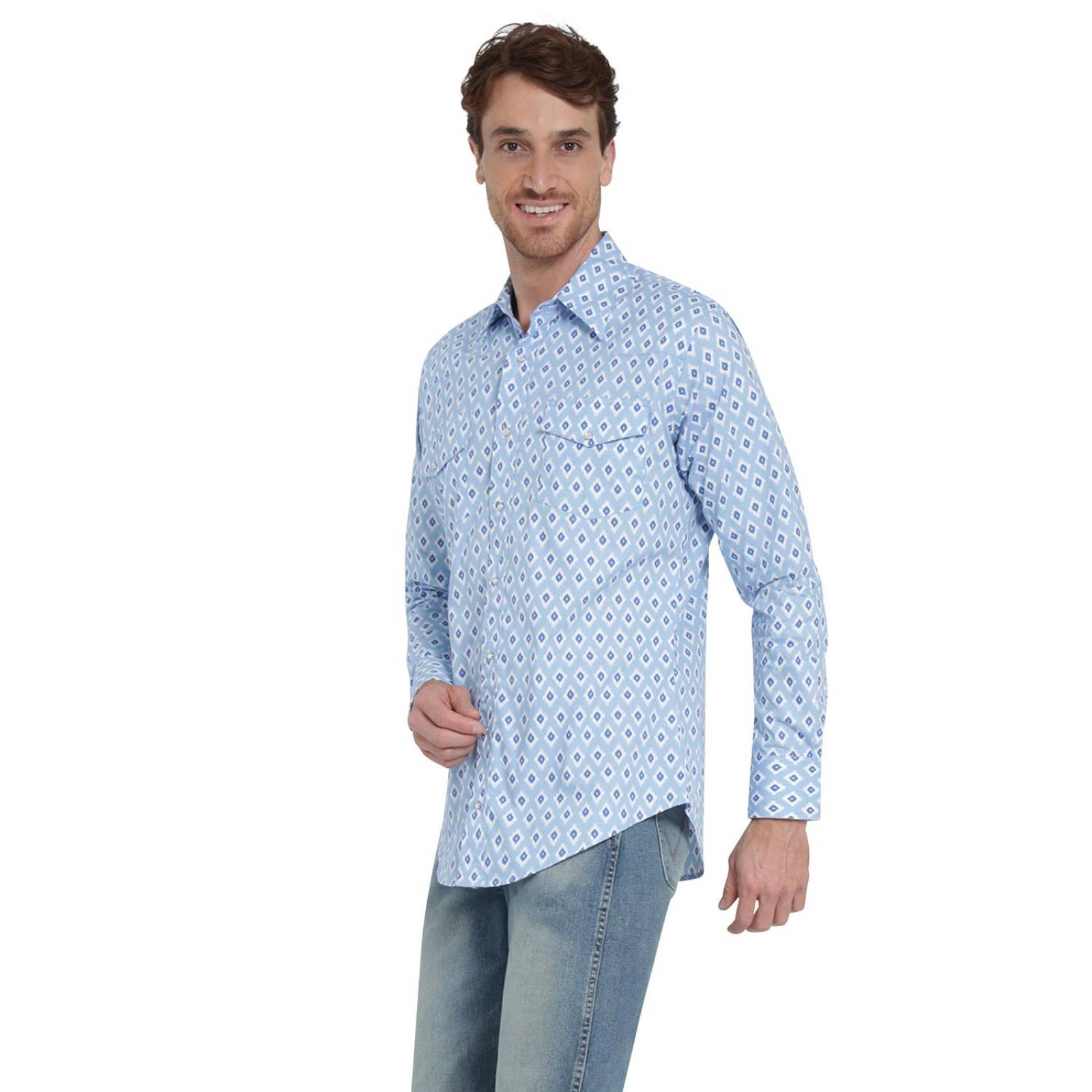 Camisa Vaquera Hombre Wrangler Regular Fit Manga larga 4AT 