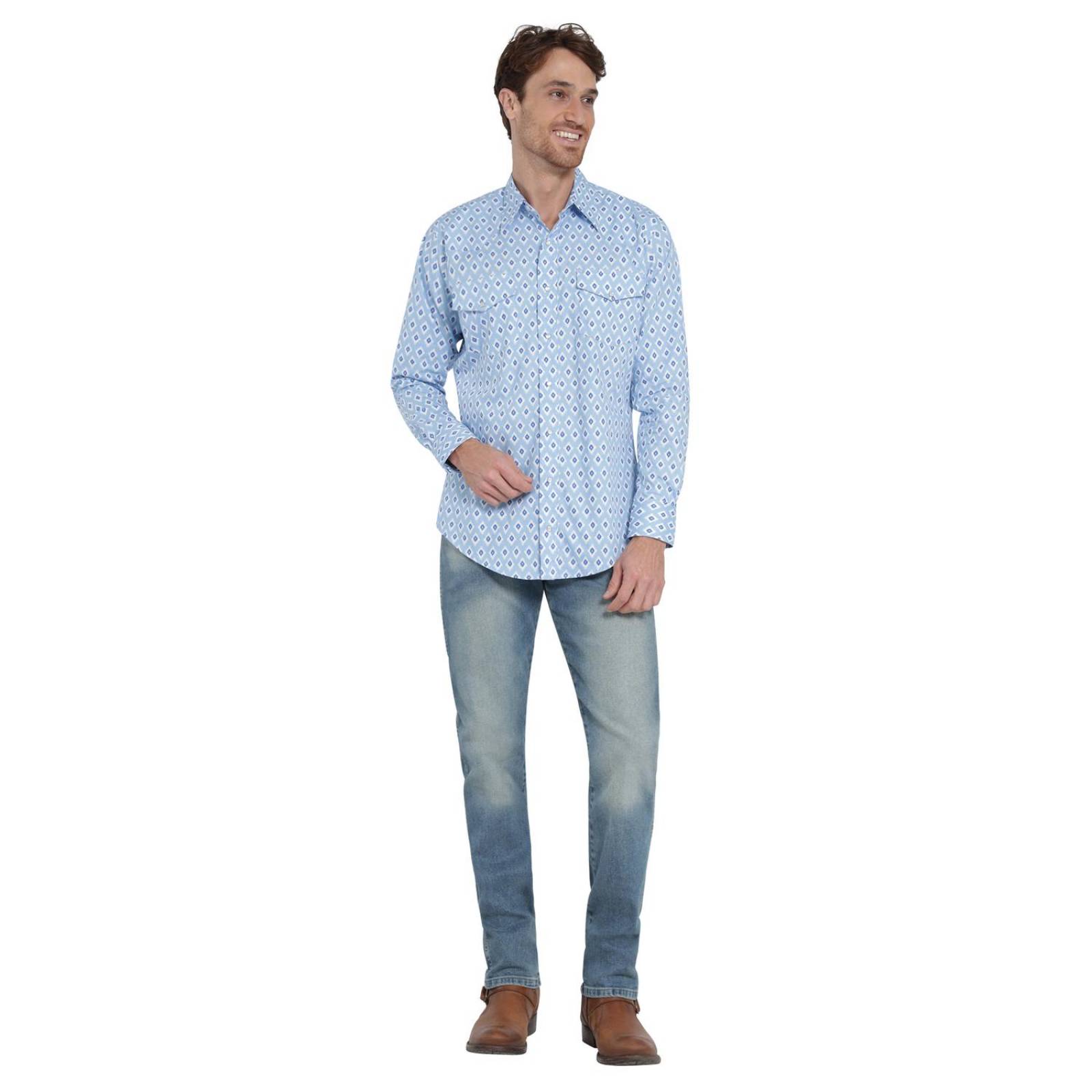 Camisa Vaquera Hombre Wrangler Regular Fit Manga larga 4AT 