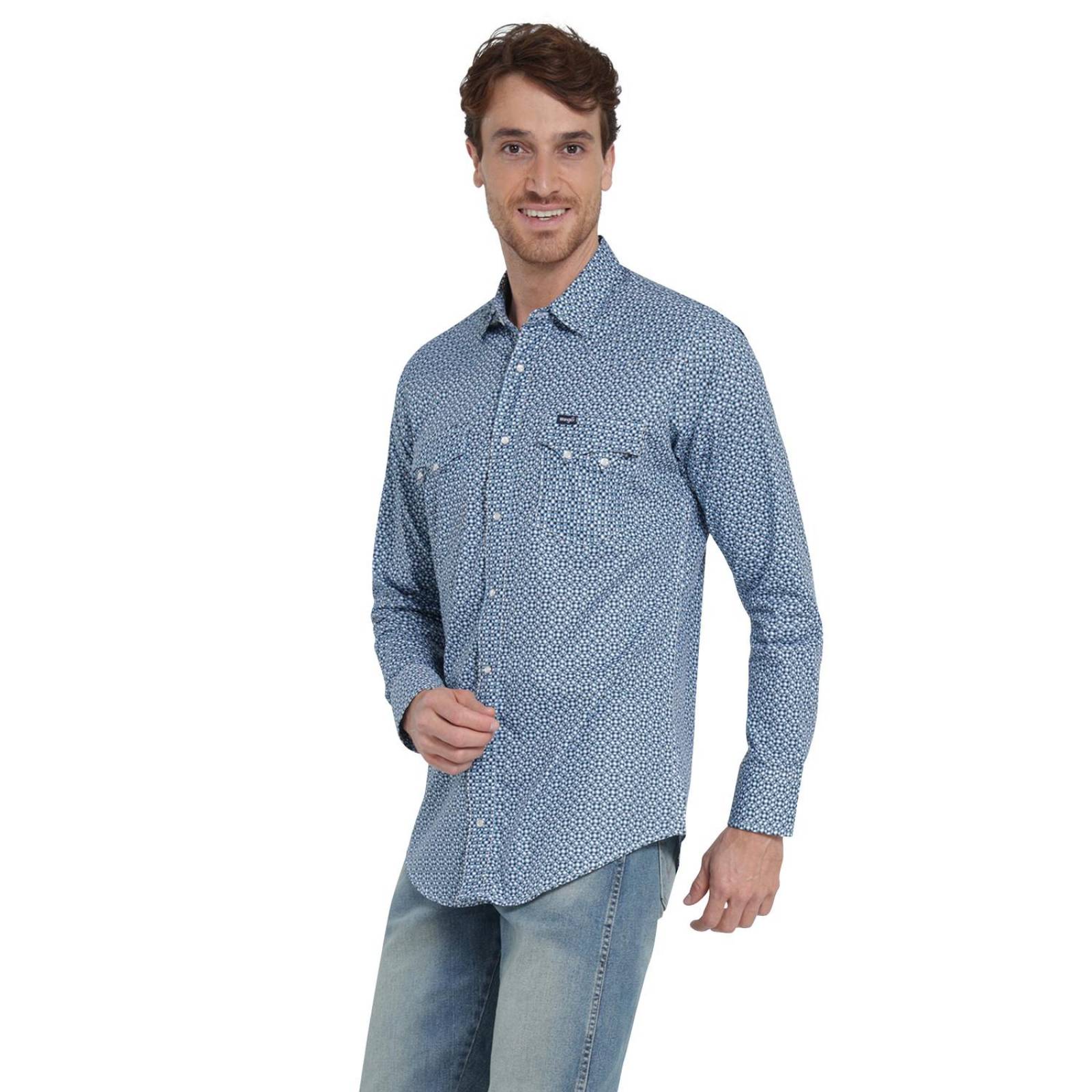Camisa Vaquera Hombre Wrangler Slim Fit Manga larga 4BD 