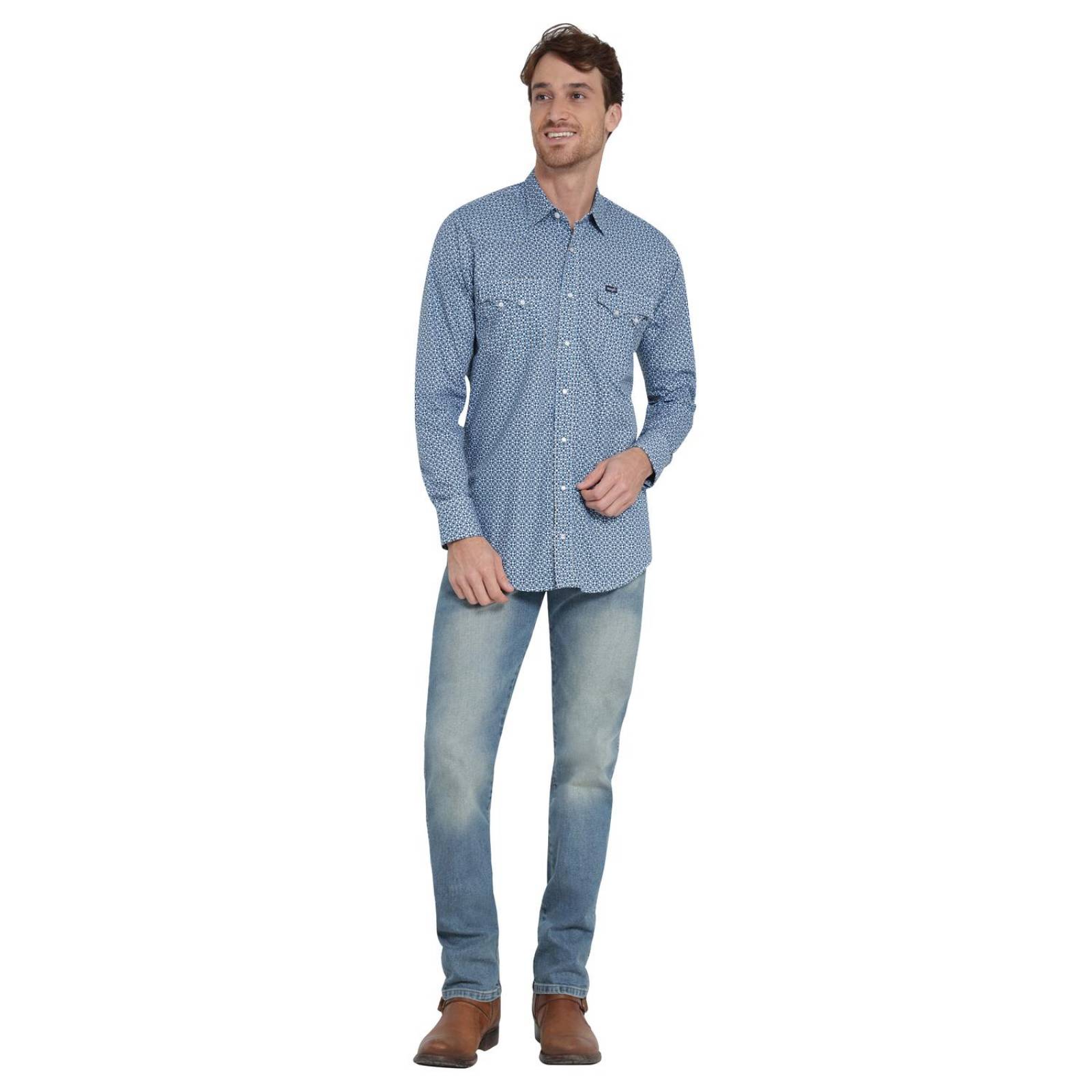 Camisa Vaquera Hombre Wrangler Slim Fit Manga larga 4BD 