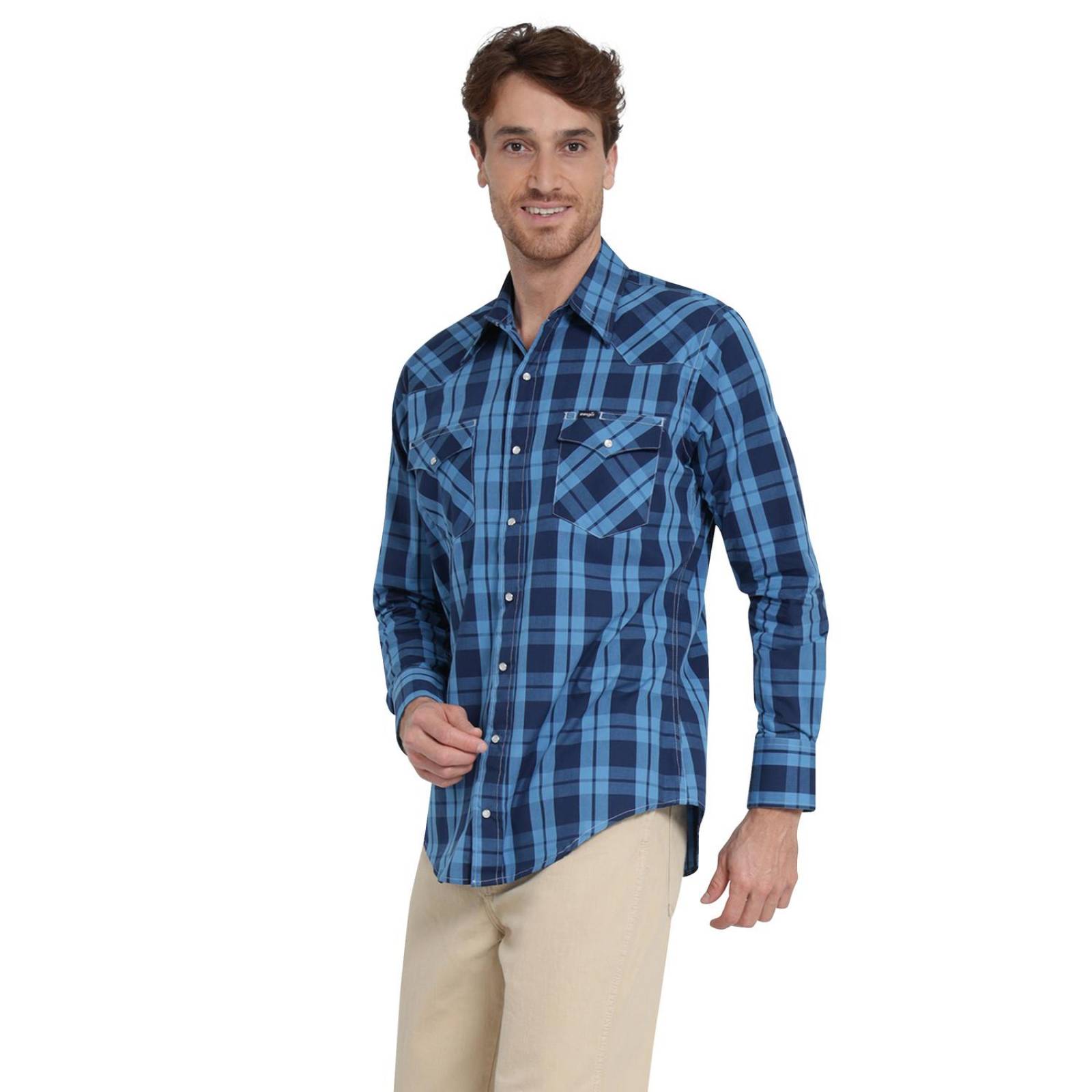 Camisa Vaquera Hombre Wrangler Regular Fit Manga larga 40A