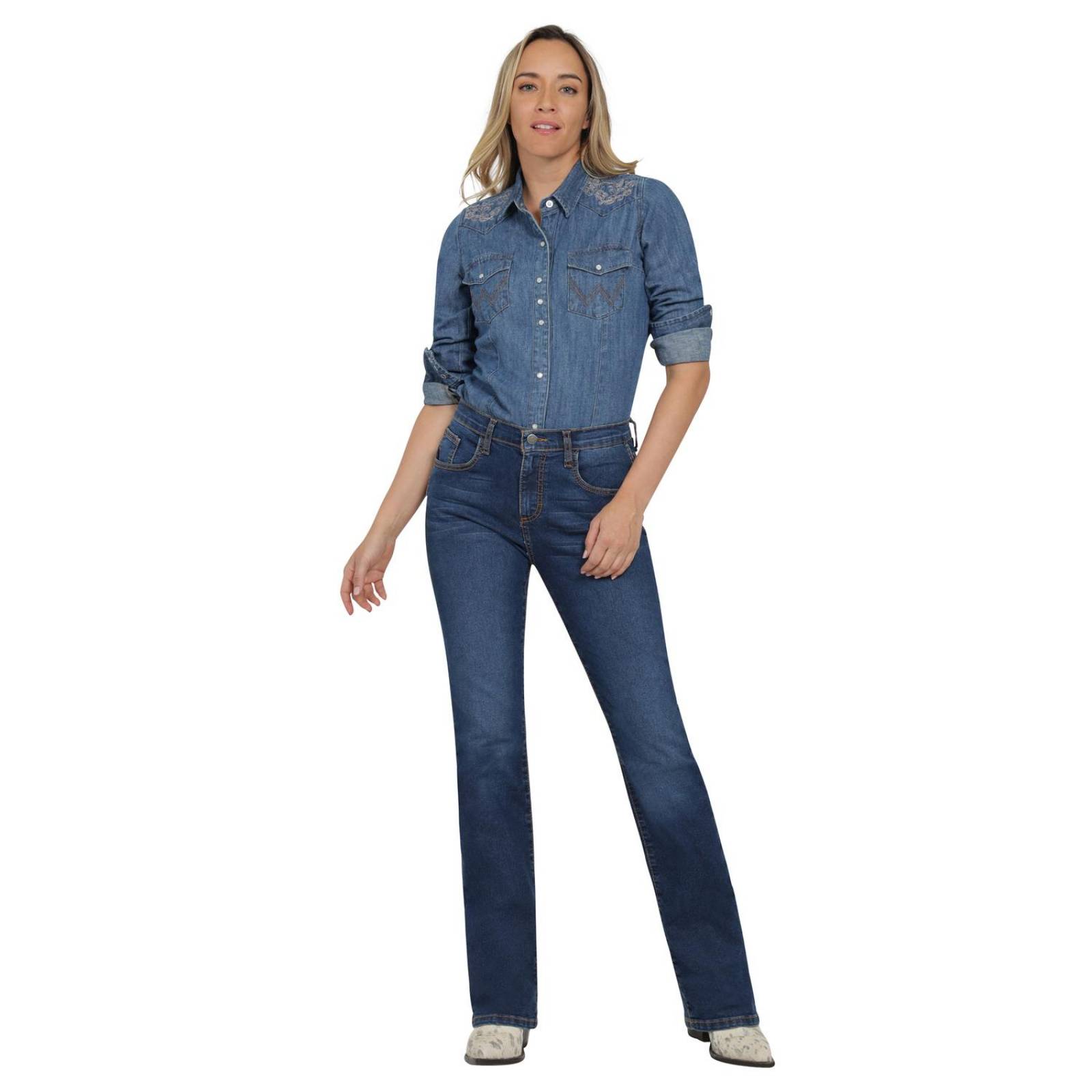 Blusa Vaquera Mujer Wrangler Slim Fit Manga larga 411 