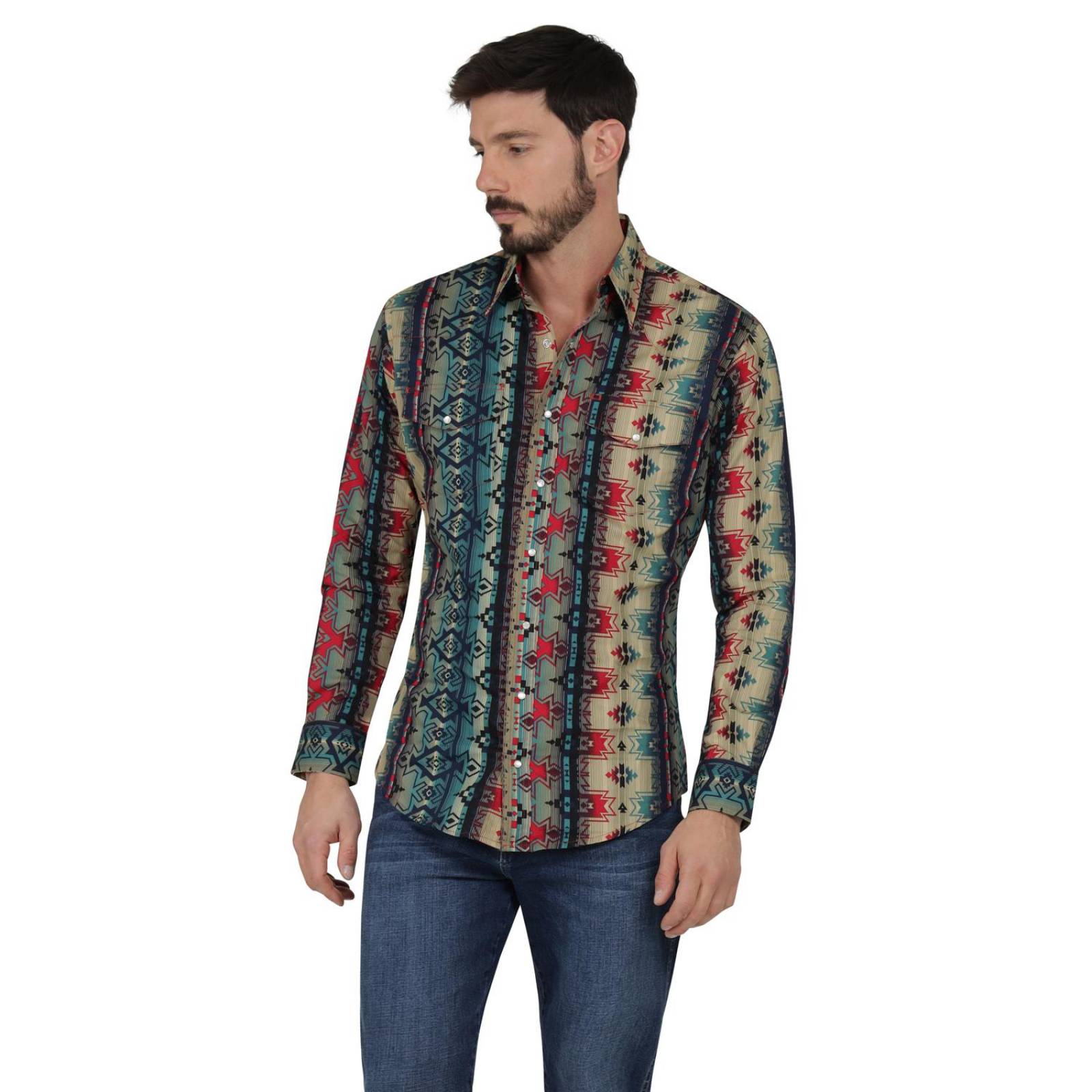 Camisa Vaquera Hombre Wrangler Regular Fit Manga larga 4AO 