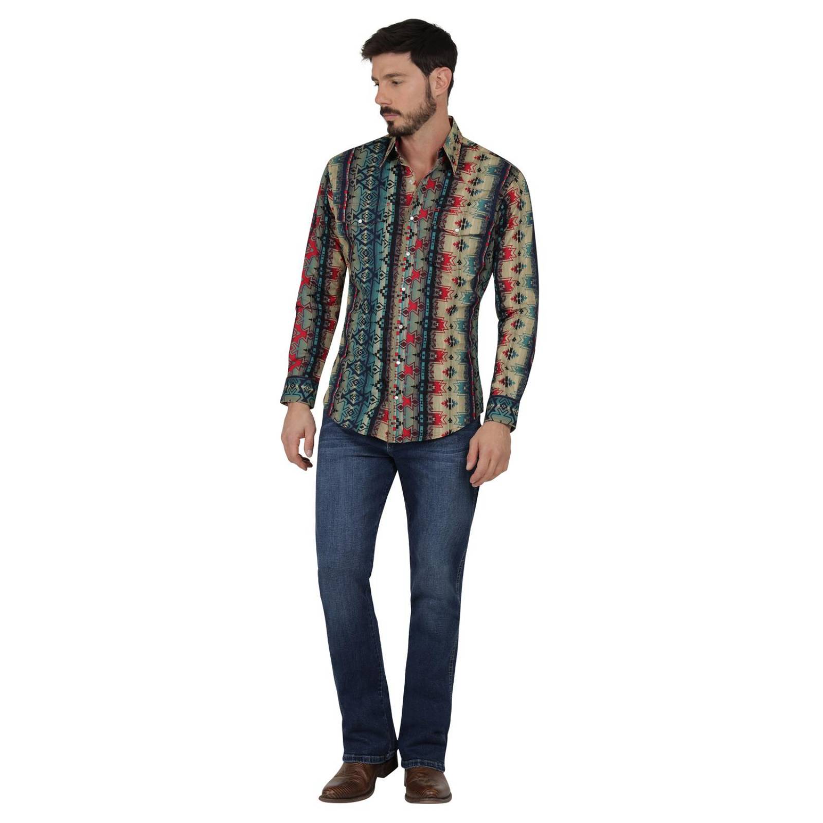 Camisa Vaquera Hombre Wrangler Regular Fit Manga larga 4AO 