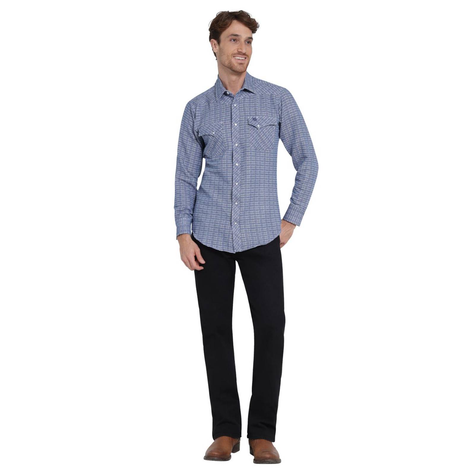 Camisa Vaquera Hombre Wrangler Slim Fit Manga larga 410 