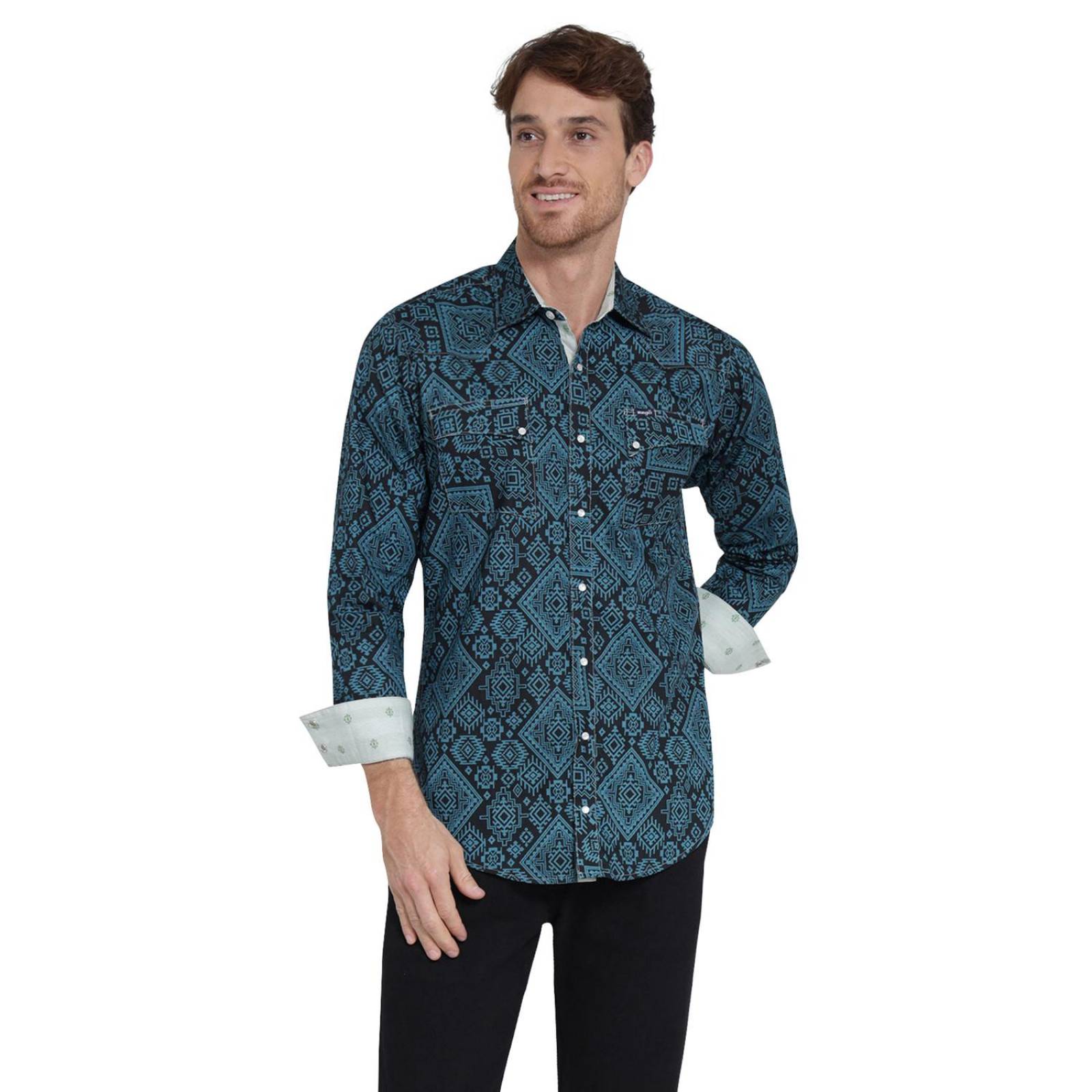 Camisa Vaquera Hombre Wrangler Slim Fit Manga larga 412 