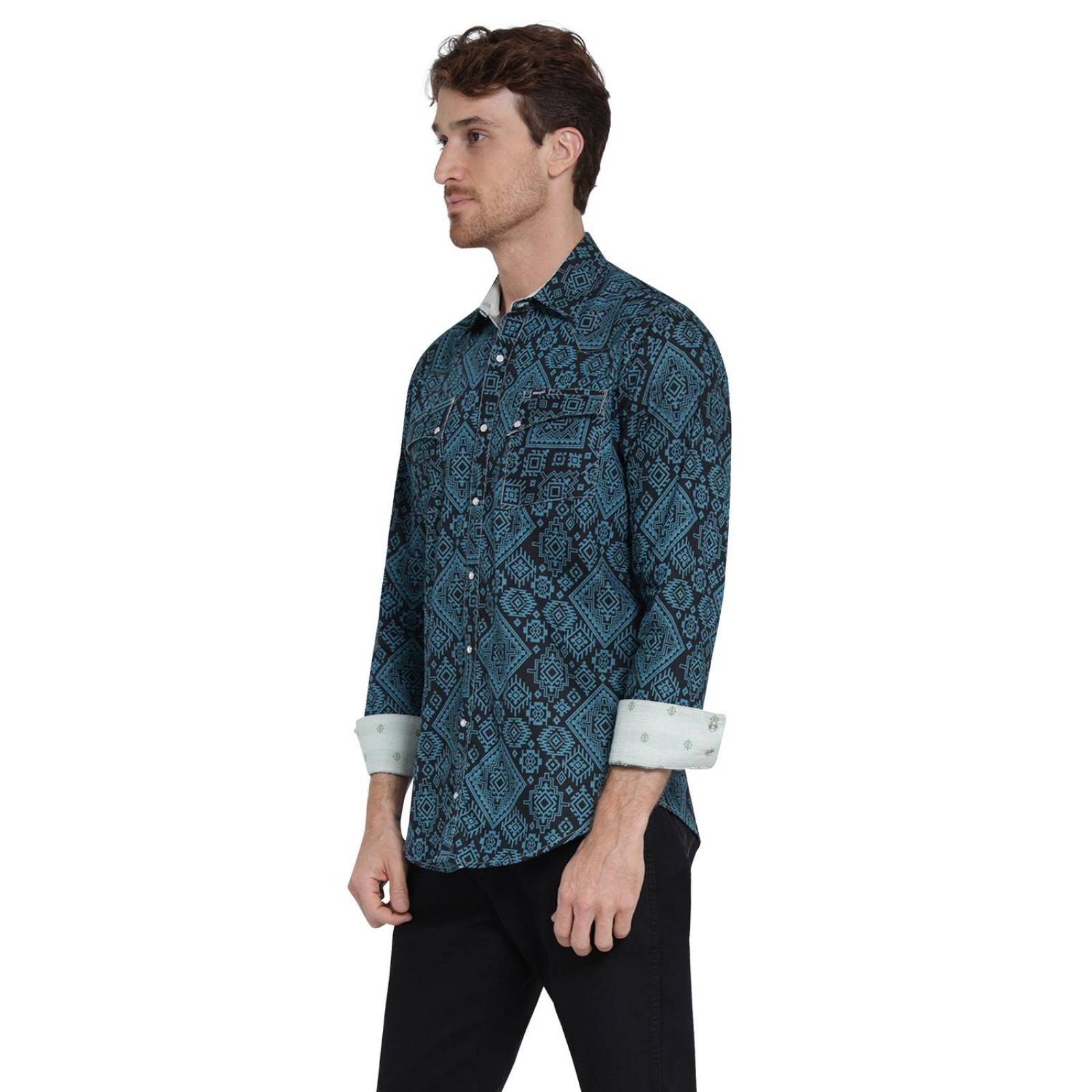 Camisa Vaquera Hombre Wrangler Slim Fit Manga larga 412 