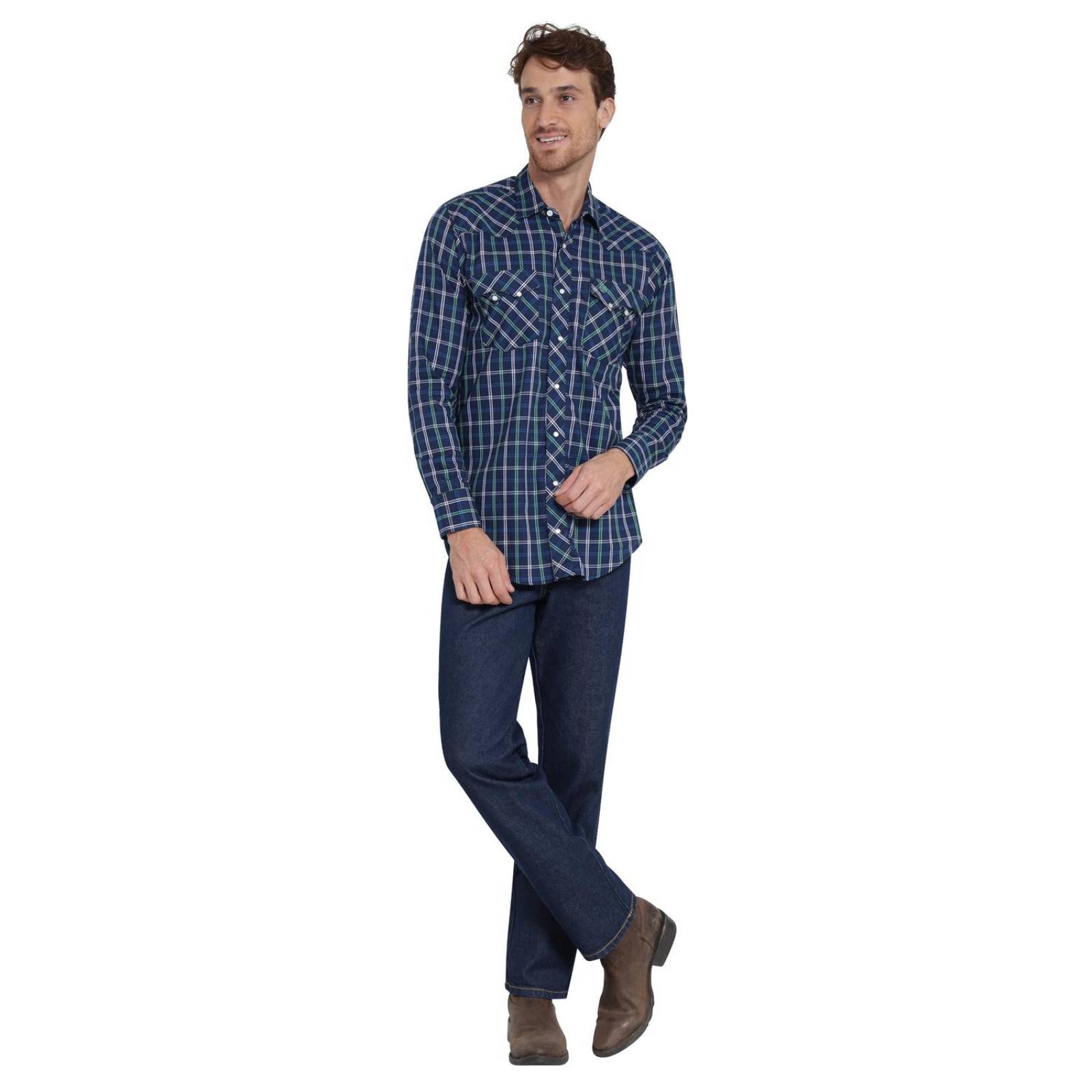 Camisa Vaquera Hombre Wrangler Slim Fit Manga larga 4AV 