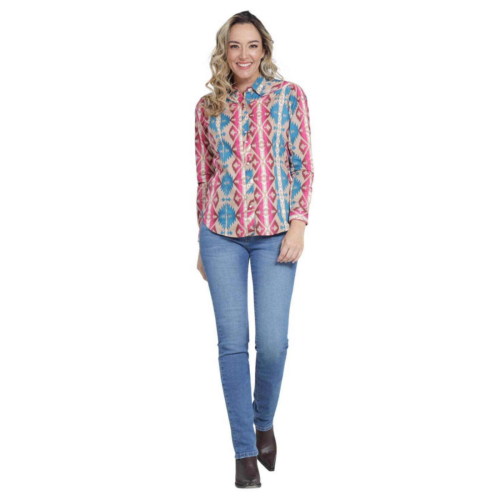 Blusa Vaquera Mujer Wrangler Slim Fit Manga larga 404 