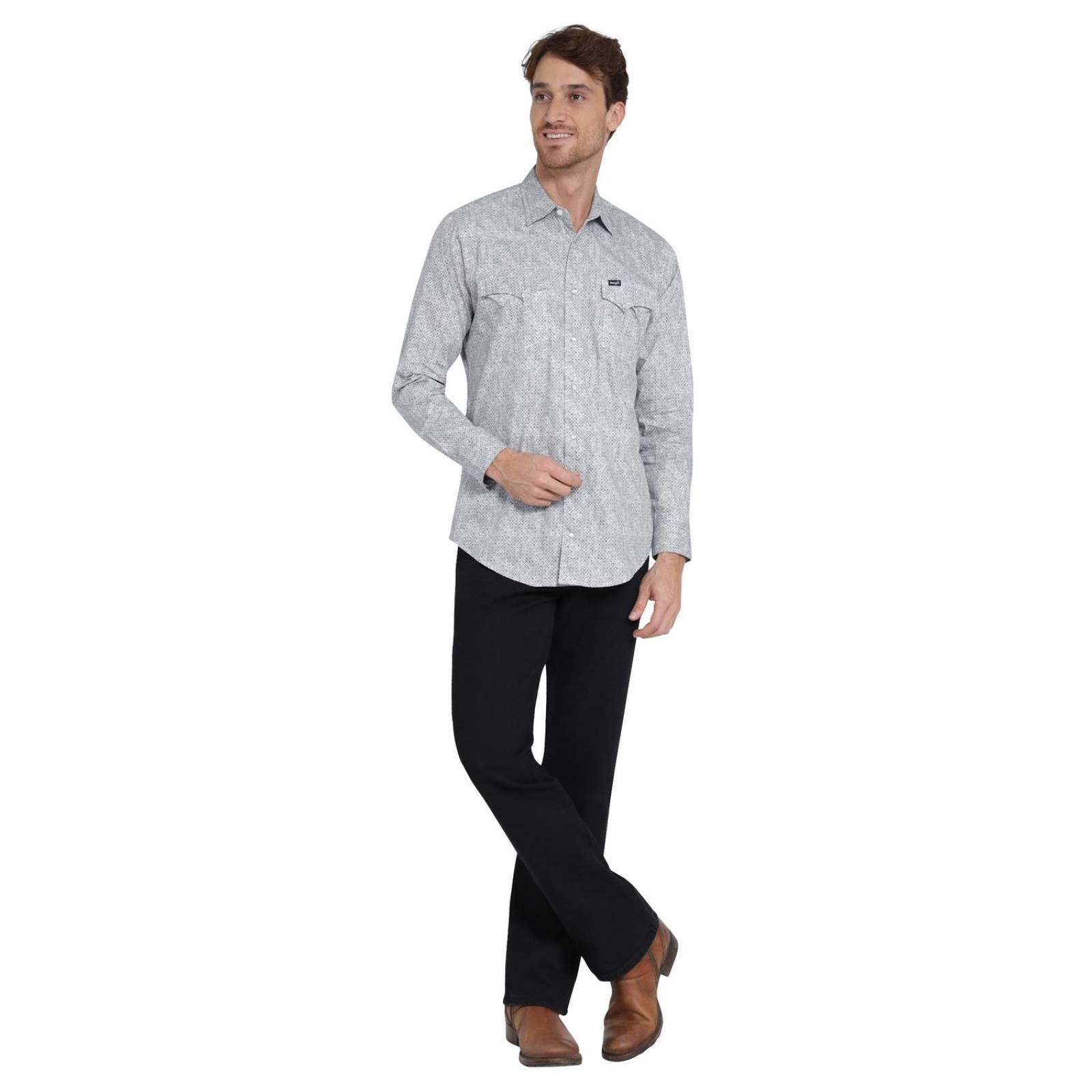 Camisa Vaquera Hombre Wrangler Slim Fit Manga larga 401 