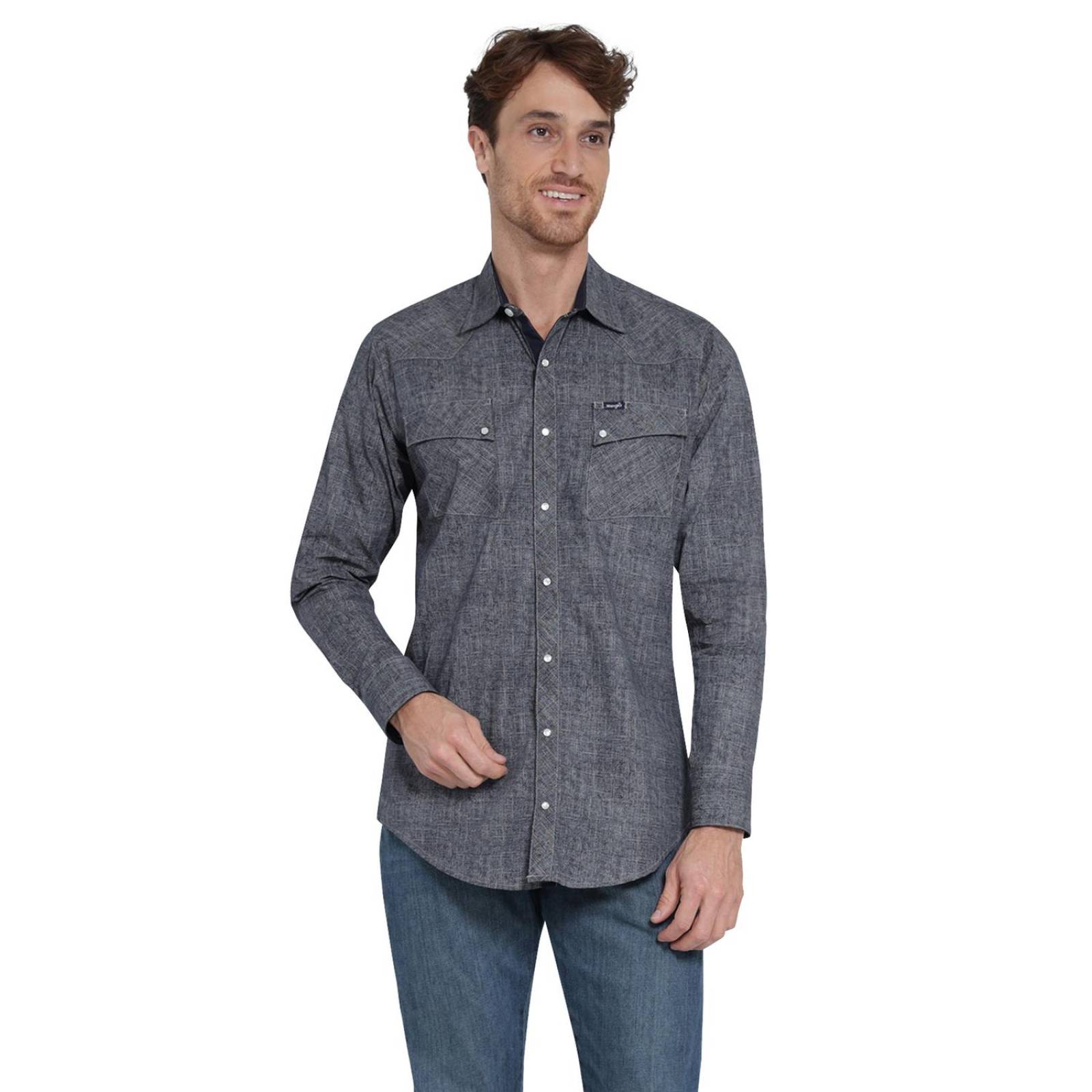 Camisa Vaquera Hombre Wrangler Slim Fit Manga larga 413