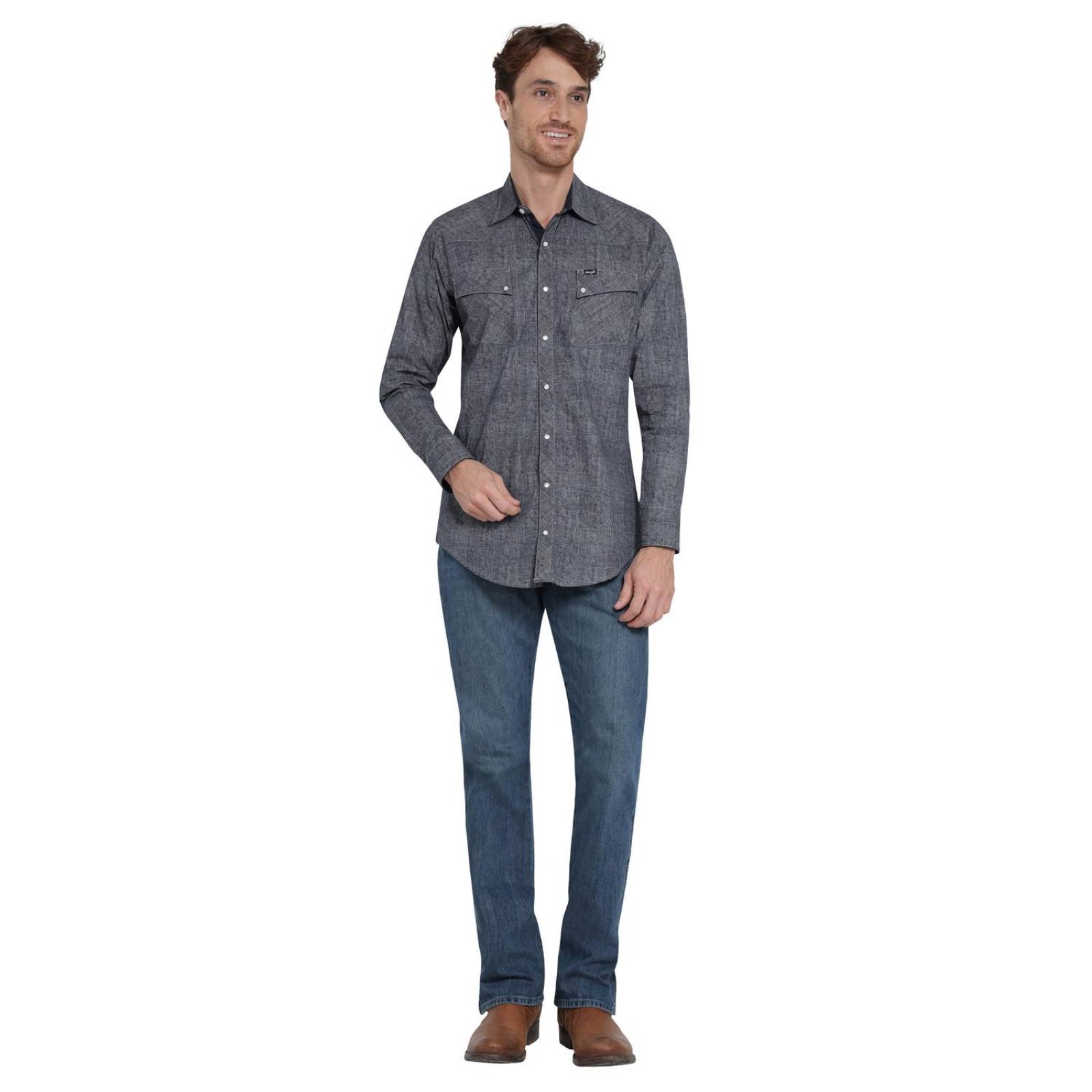 Camisa Vaquera Hombre Wrangler Slim Fit Manga larga 413