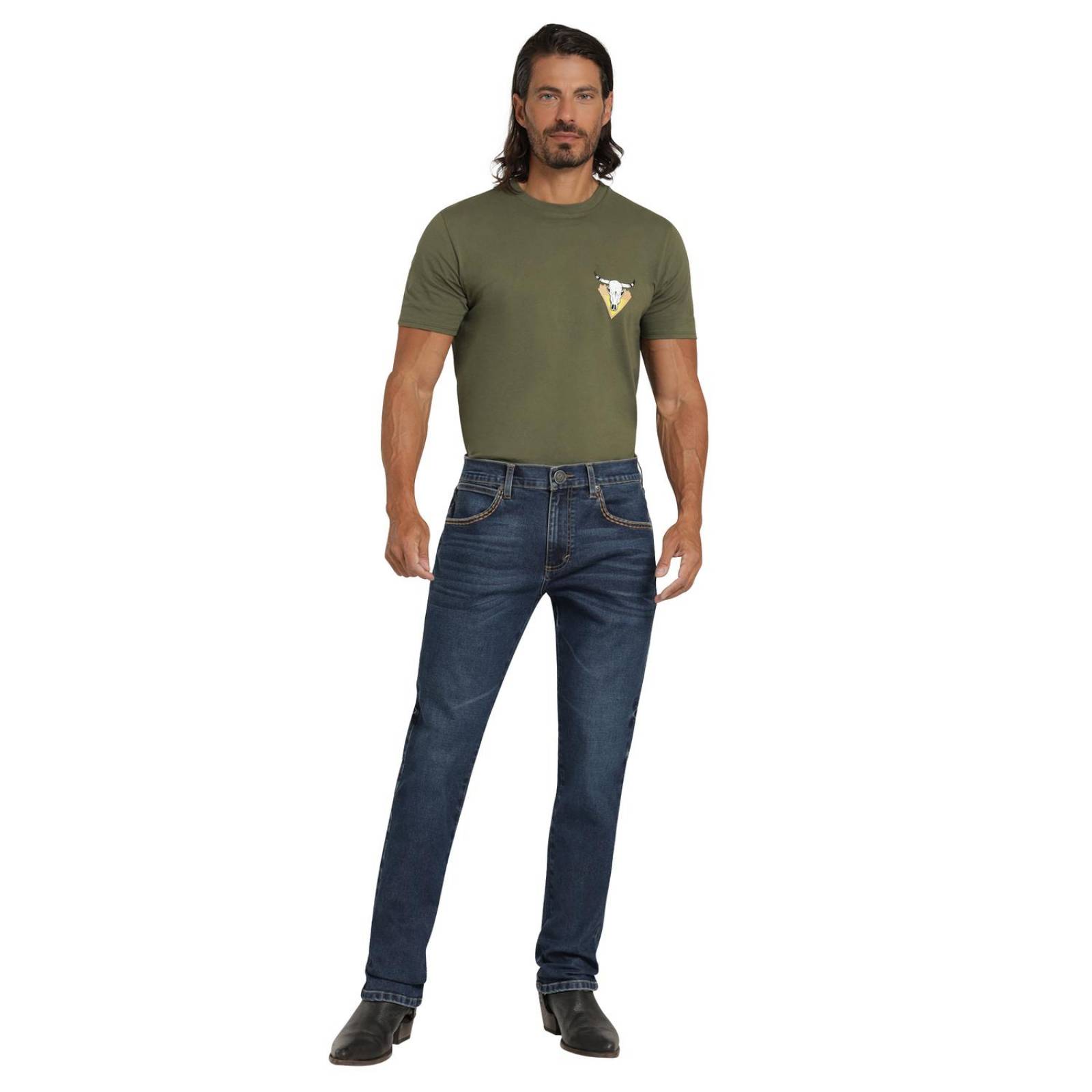 Jeans Vaqueros Hombre Wrangler Slim Straight 01 