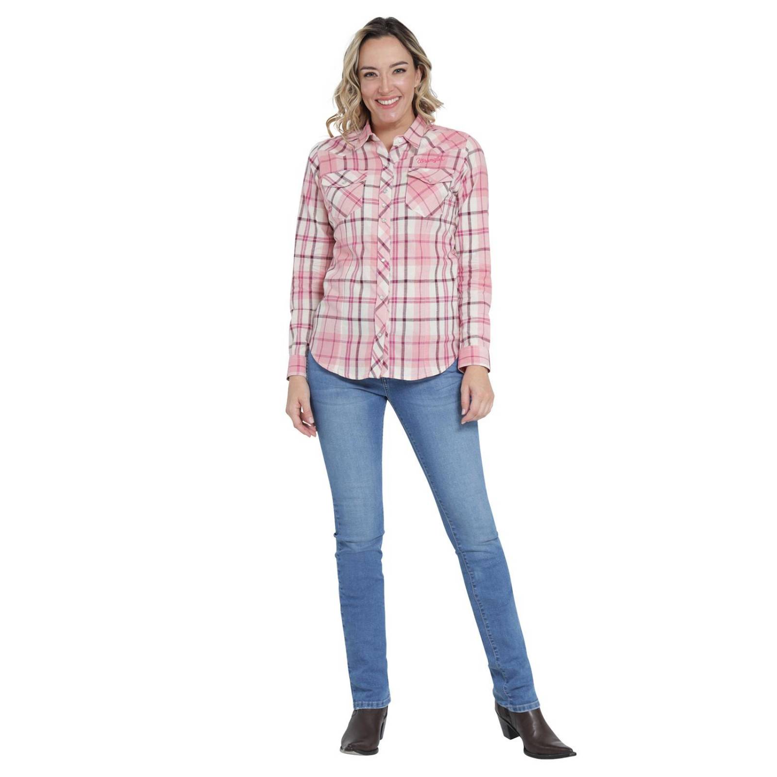 Blusa Vaquera Mujer Wrangler Slim Fit Manga larga 410 