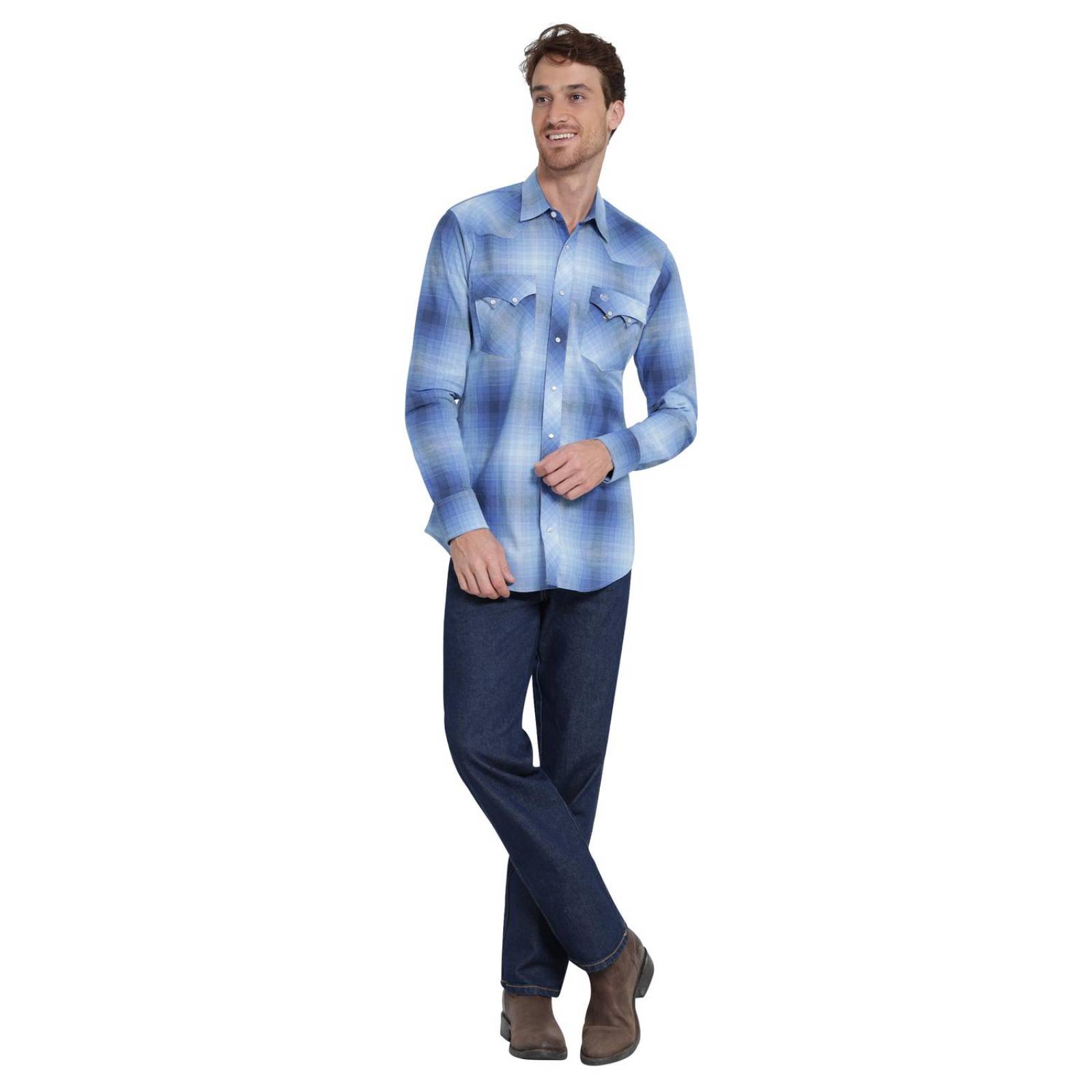 Camisa Vaquera Hombre Wrangler Slim Fit Manga larga 405 