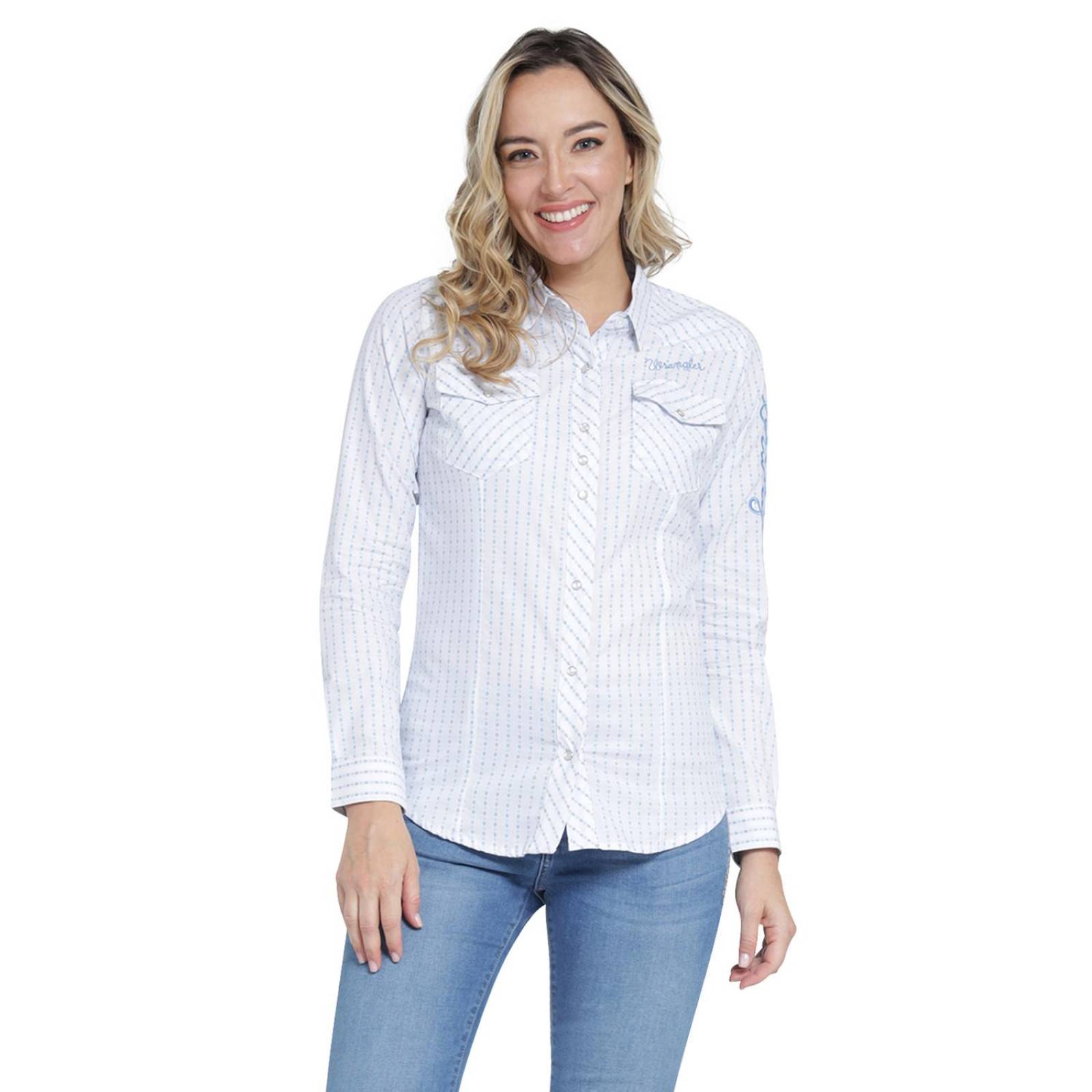 Blusa Vaquera Mujer Wrangler Slim Fit Manga larga 408 
