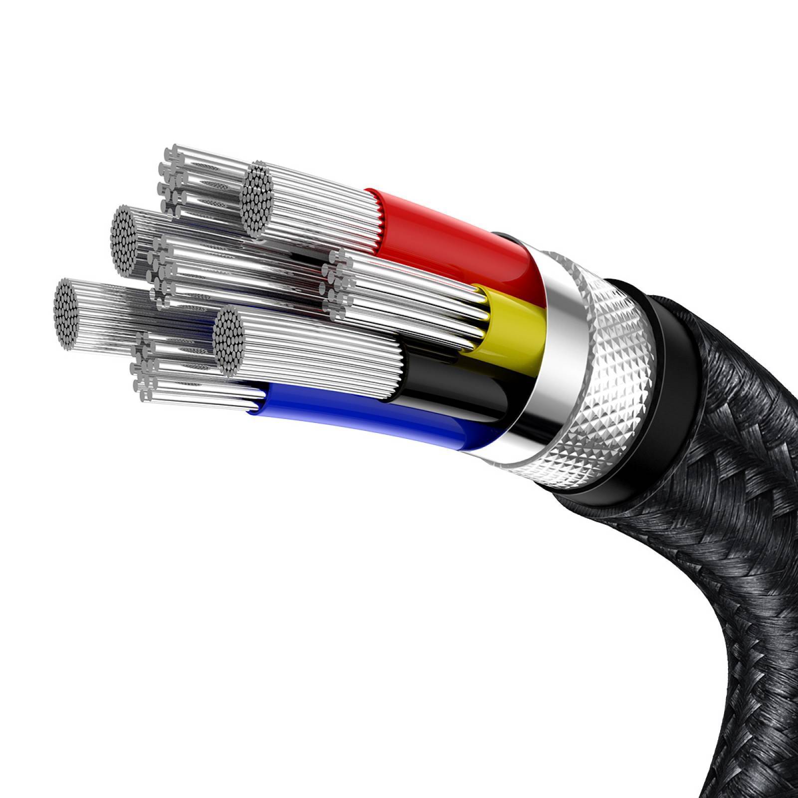 Cable de Datos Tipo-C a Tipo-C metal 100W 2m Negro Baseus