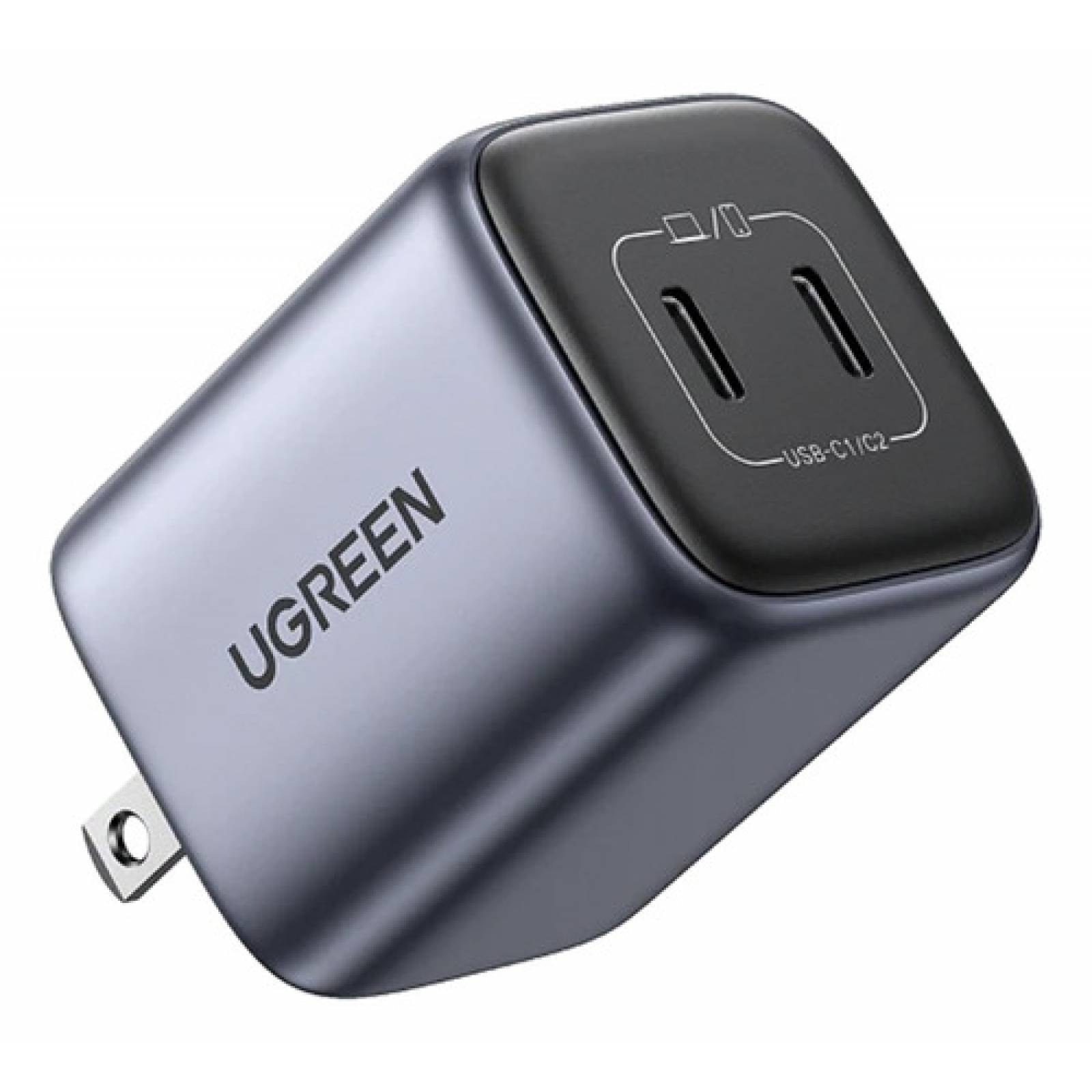 Mini Cargador Ugreen 45w Pd Gan Carga Rápida 2 Puertos Usb C