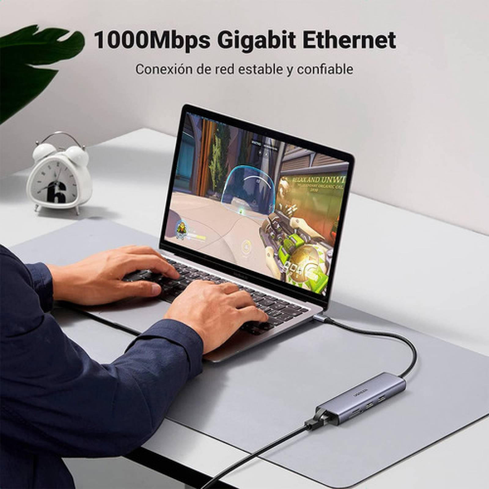 Hub 7 En 1 Ugreen Usb C A Ethernet Rj45, Hdmi, Pd 1000w, Sd 
