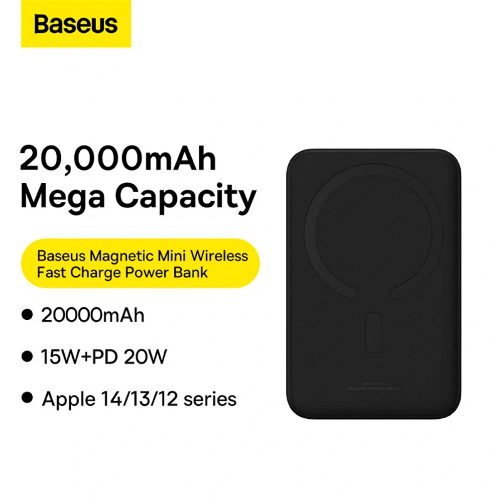 Batería Portátil Baseus PPCX150001 Magnético Tipo C Negro