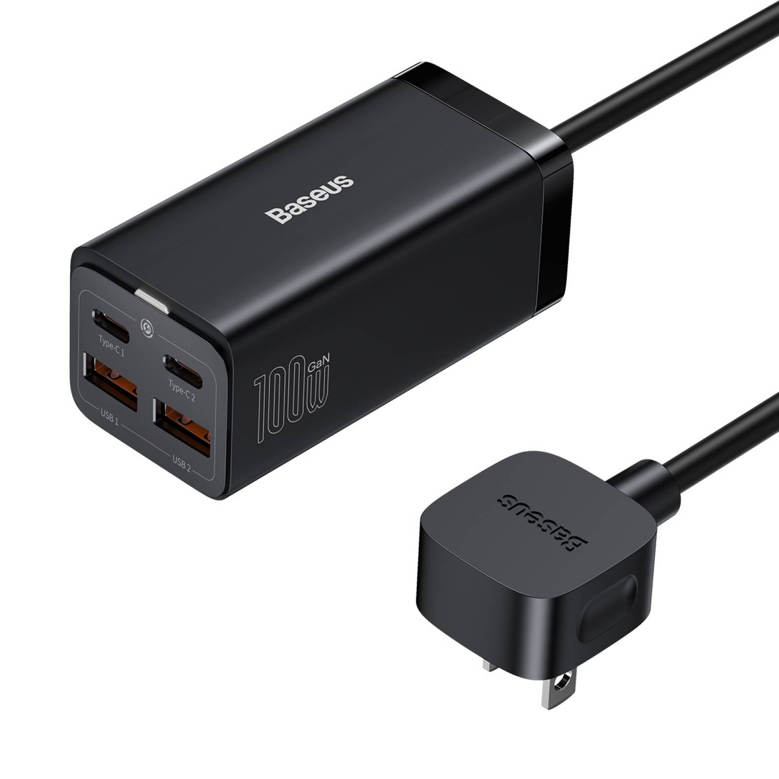 Cargador Baseus CCGP000201 GaN3 Pro 2 USB C + 2 USB A Negro