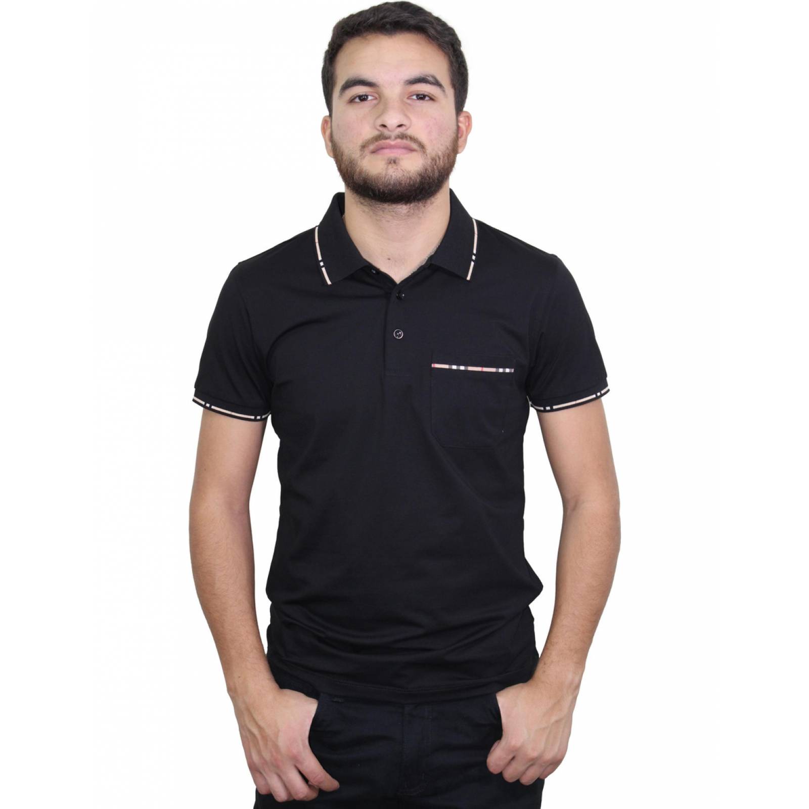 Playera Polo Caballero Marca Pavini P-1007-BLACK