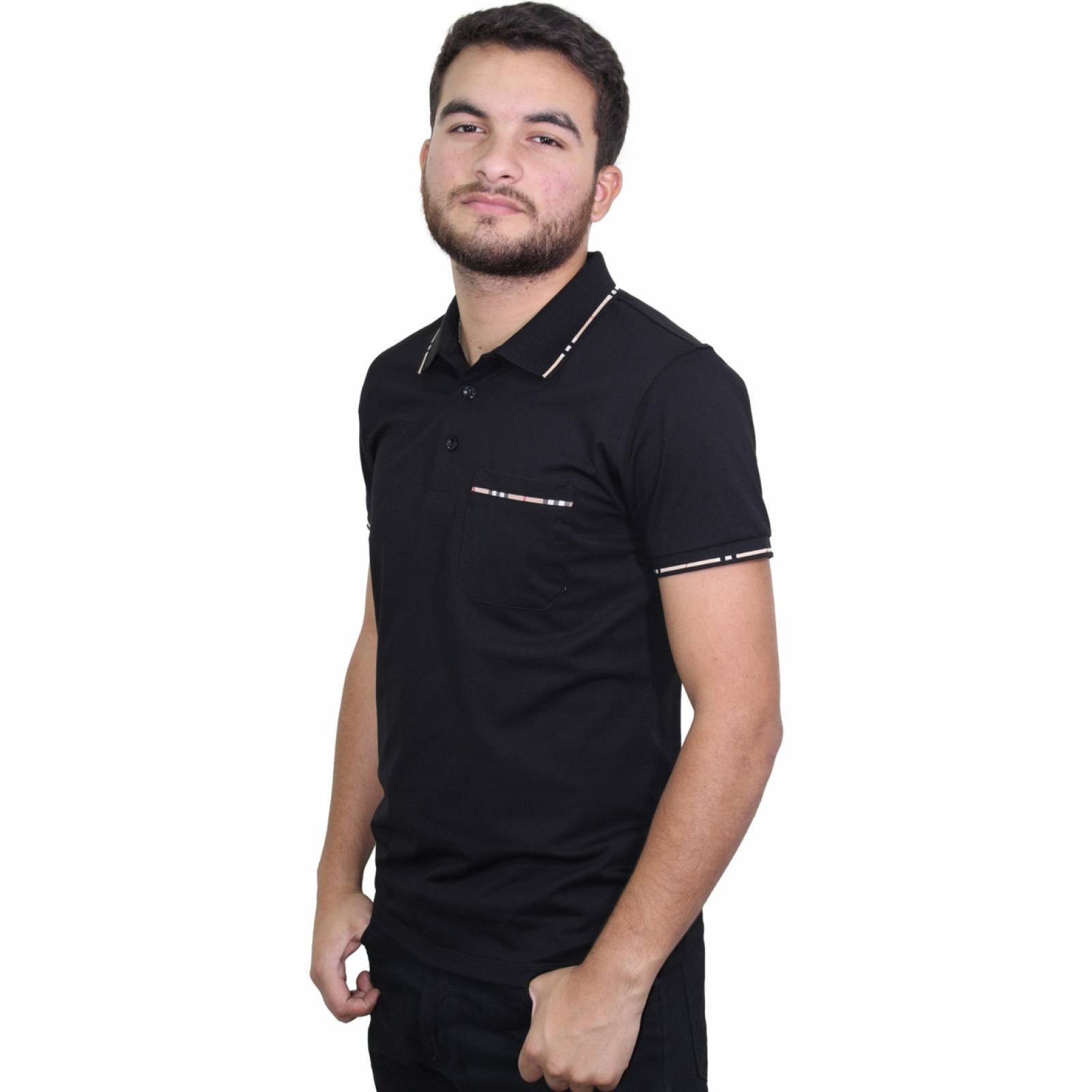 Playera Polo Caballero Marca Pavini P-1007-BLACK