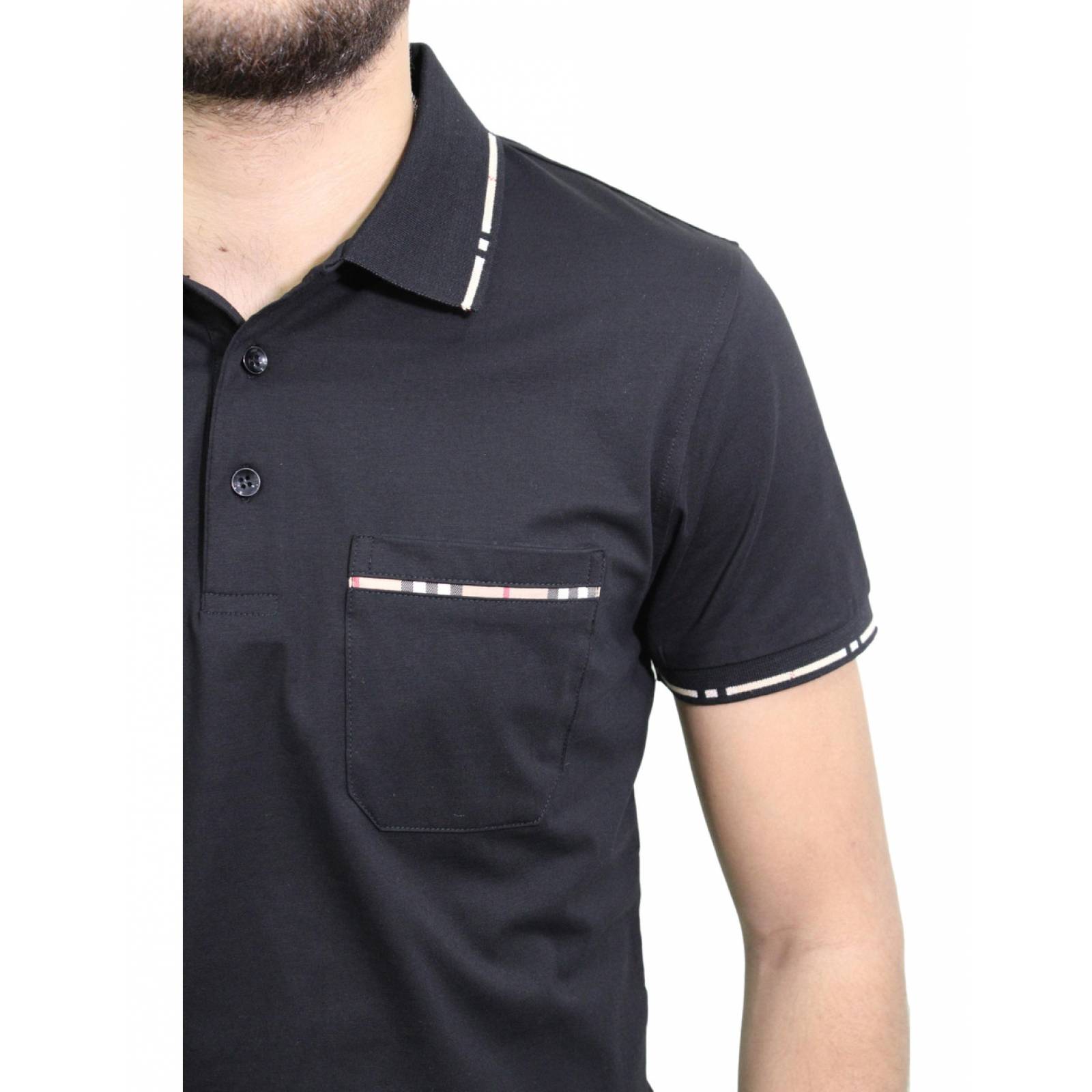 Playera Polo Caballero Marca Pavini P-1007-BLACK