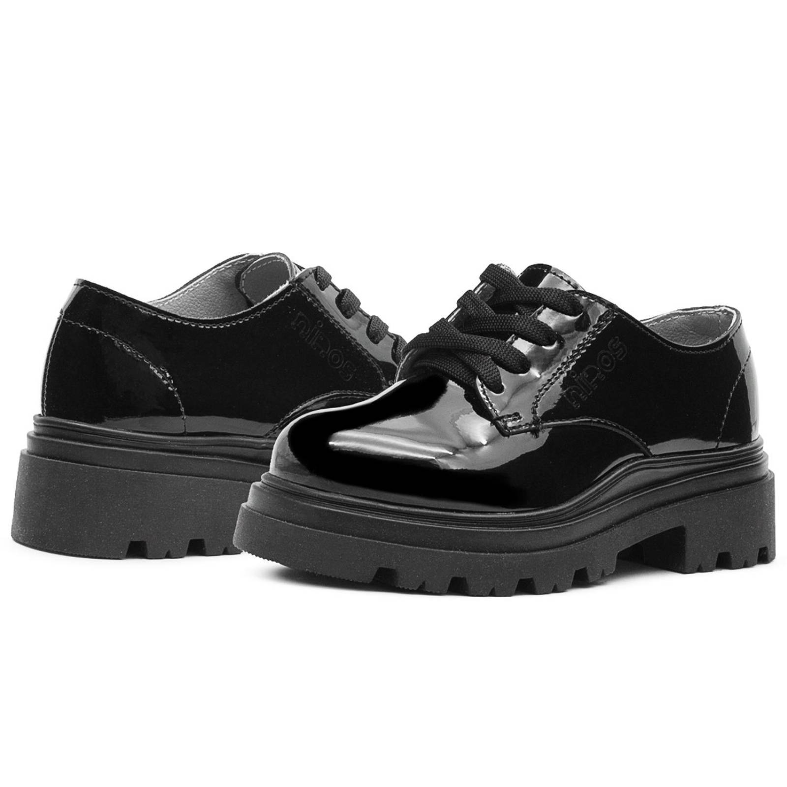 Zapato Escolar Mocasin Para Niña Suela Track Plataforma 