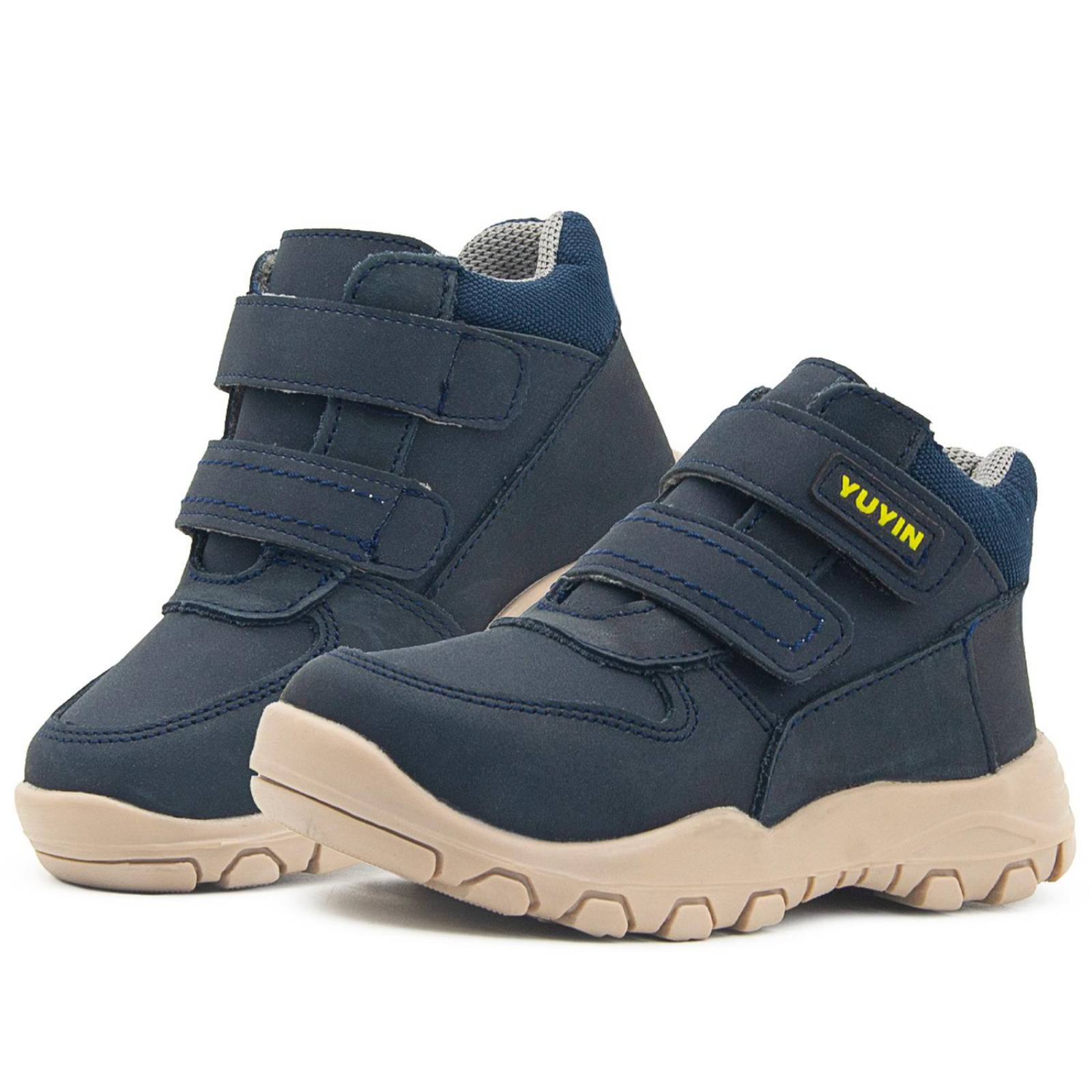 Tenis Bota Para Niño Outdoor Urbano De Piel Antiderrapantes 