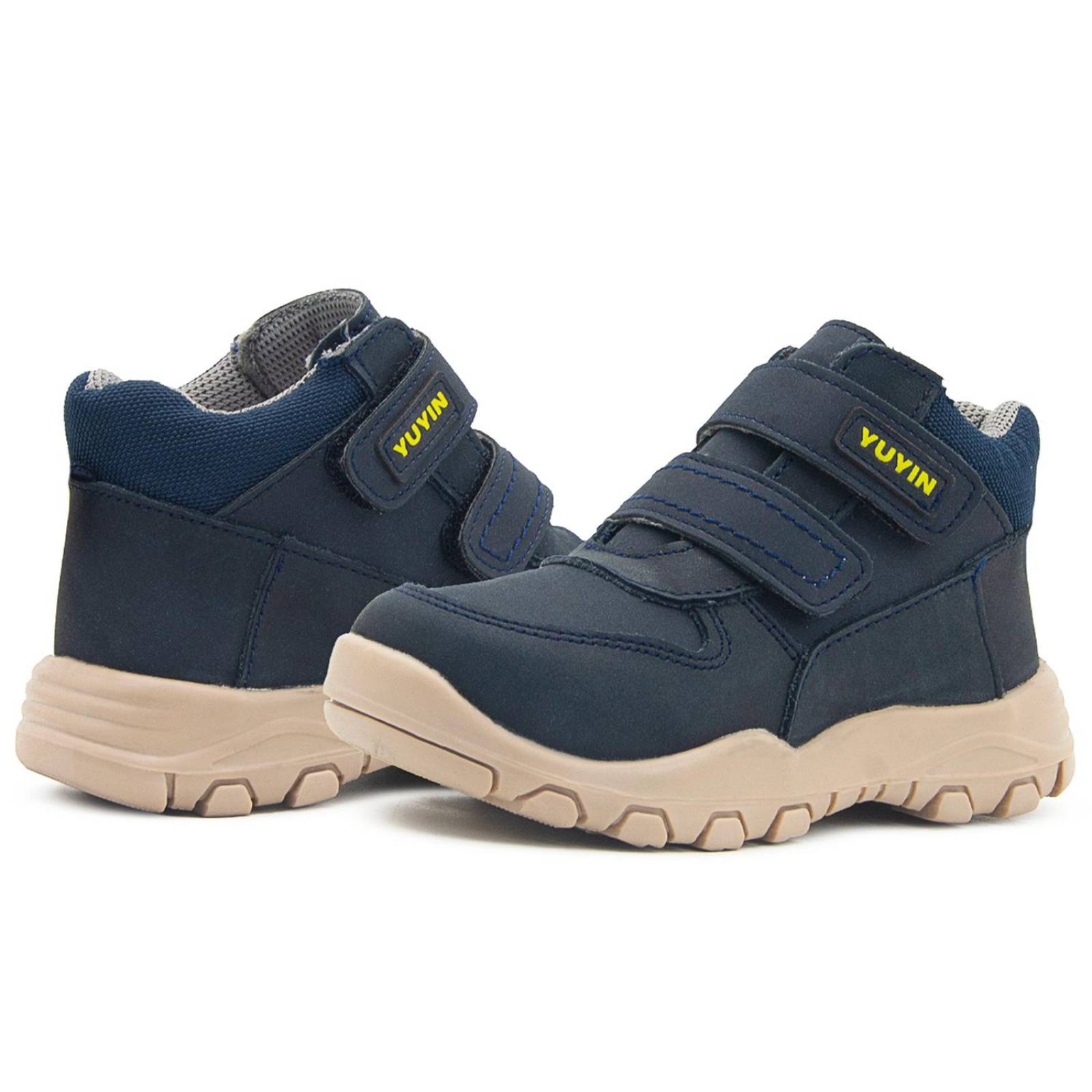 Tenis Bota Para Niño Outdoor Urbano De Piel Antiderrapantes 