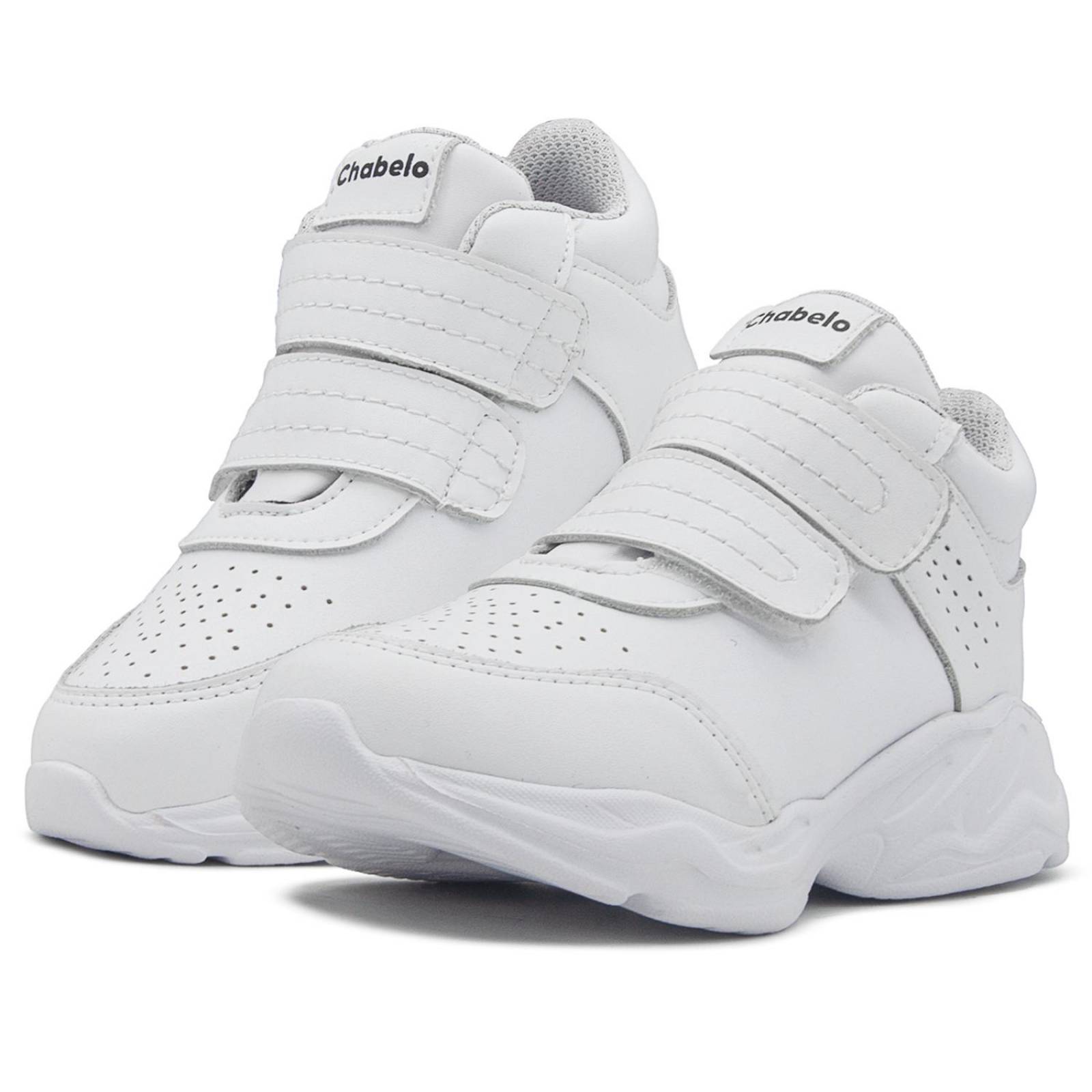 Tenis Escolar Blanco Bota Con Ajuste De Velcro Para Niño 