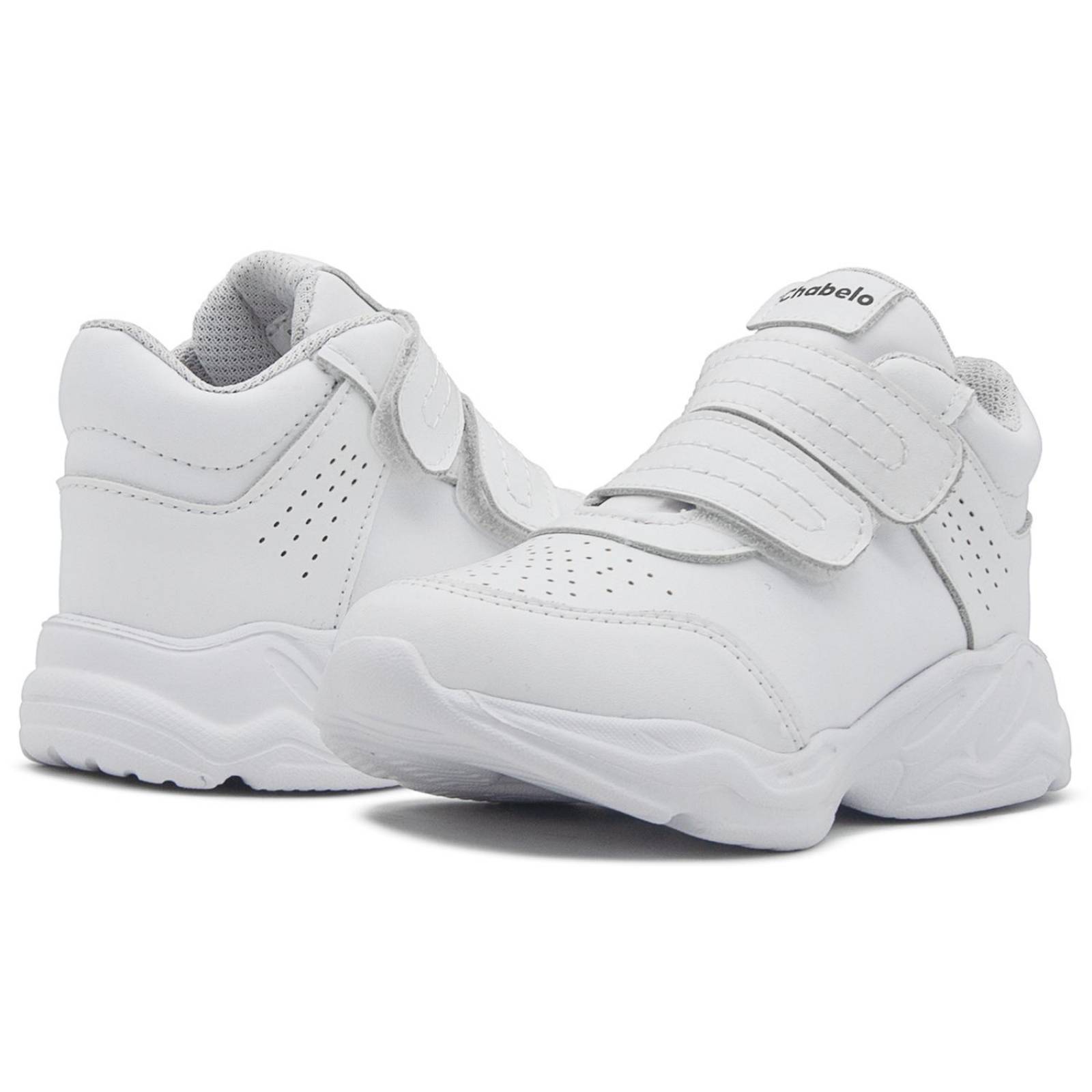 Tenis Escolar Blanco Bota Con Ajuste De Velcro Para Niño 