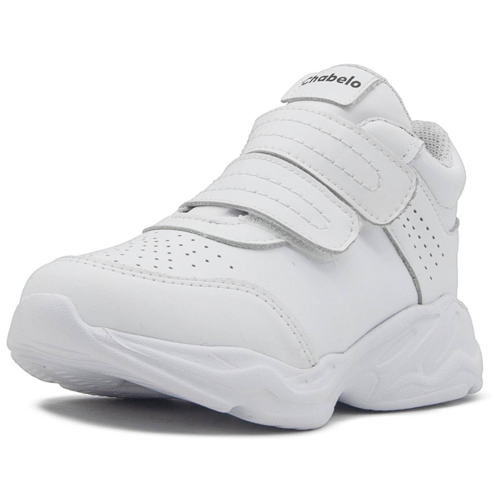 Tenis Escolar Blanco Bota Con Ajuste De Velcro Para Niño 