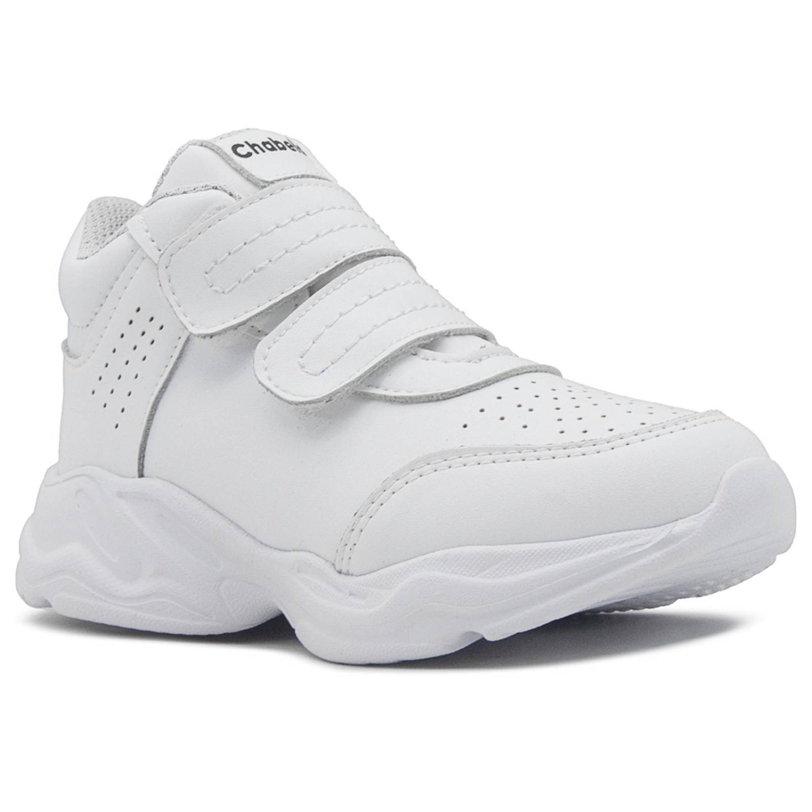 Tenis Escolar Blanco Bota Con Ajuste De Velcro Para Niño 