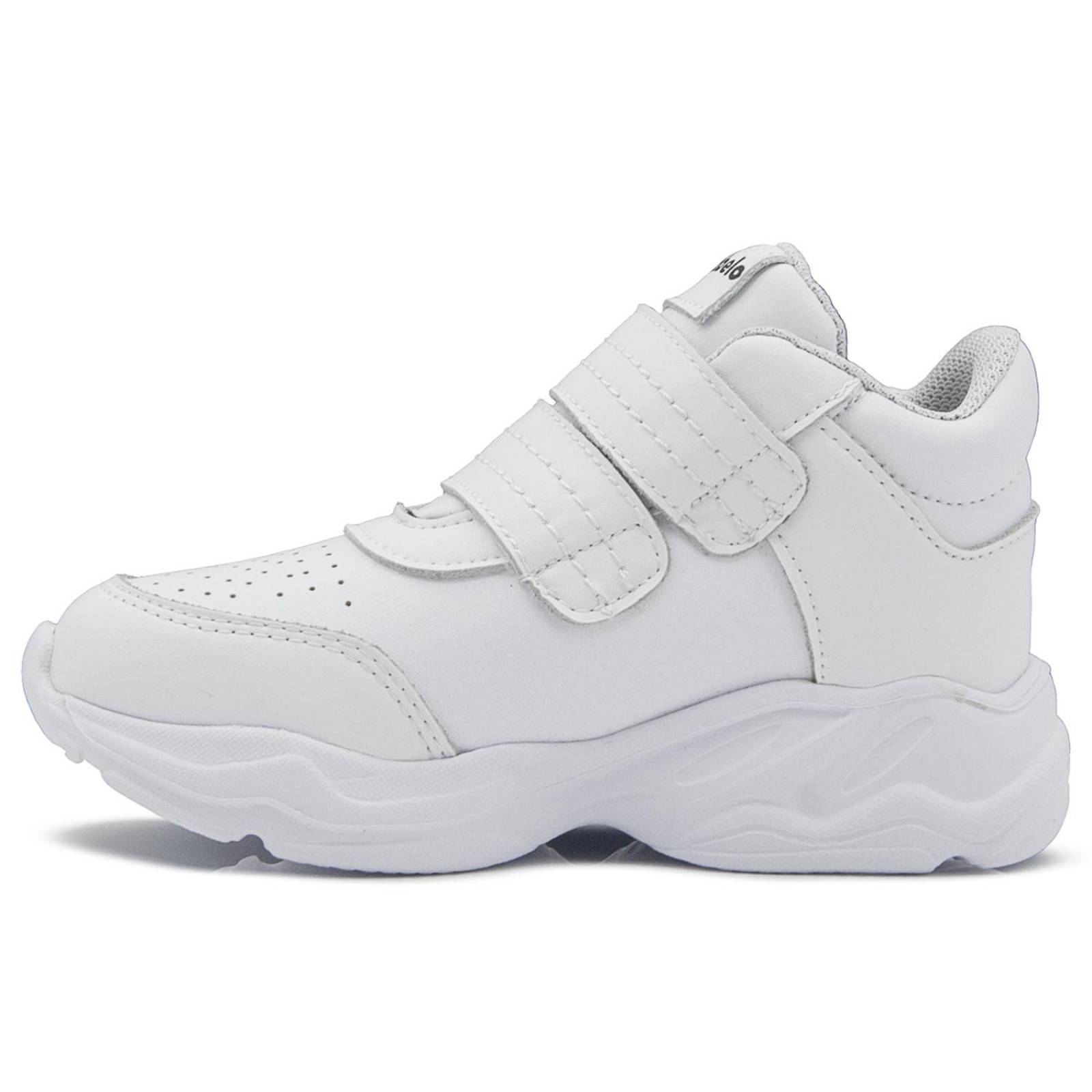 Tenis Escolar Blanco Bota Con Ajuste De Velcro Para Niño 