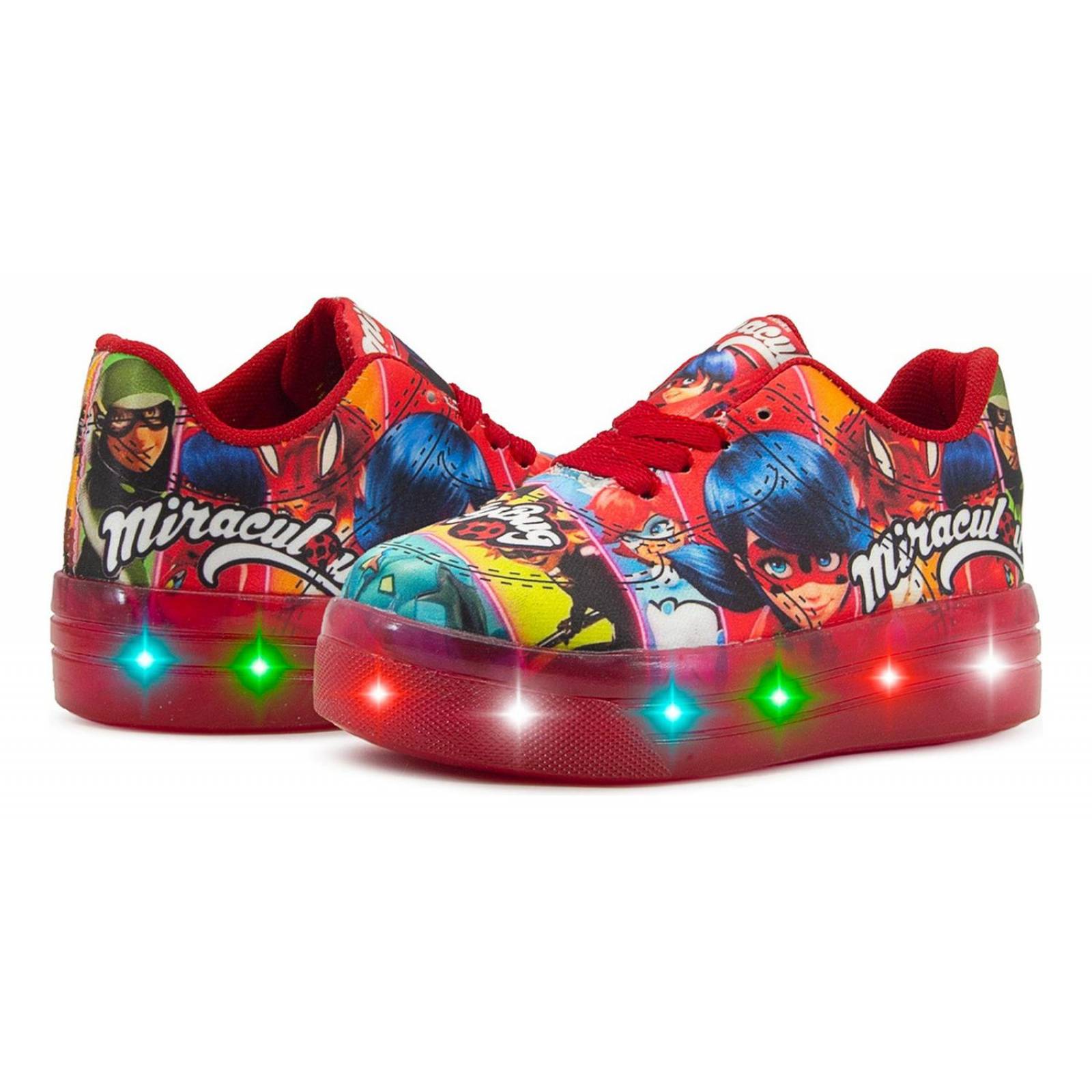Tenis Luces Led Para Niña Marinette Ladybug Miraculous 