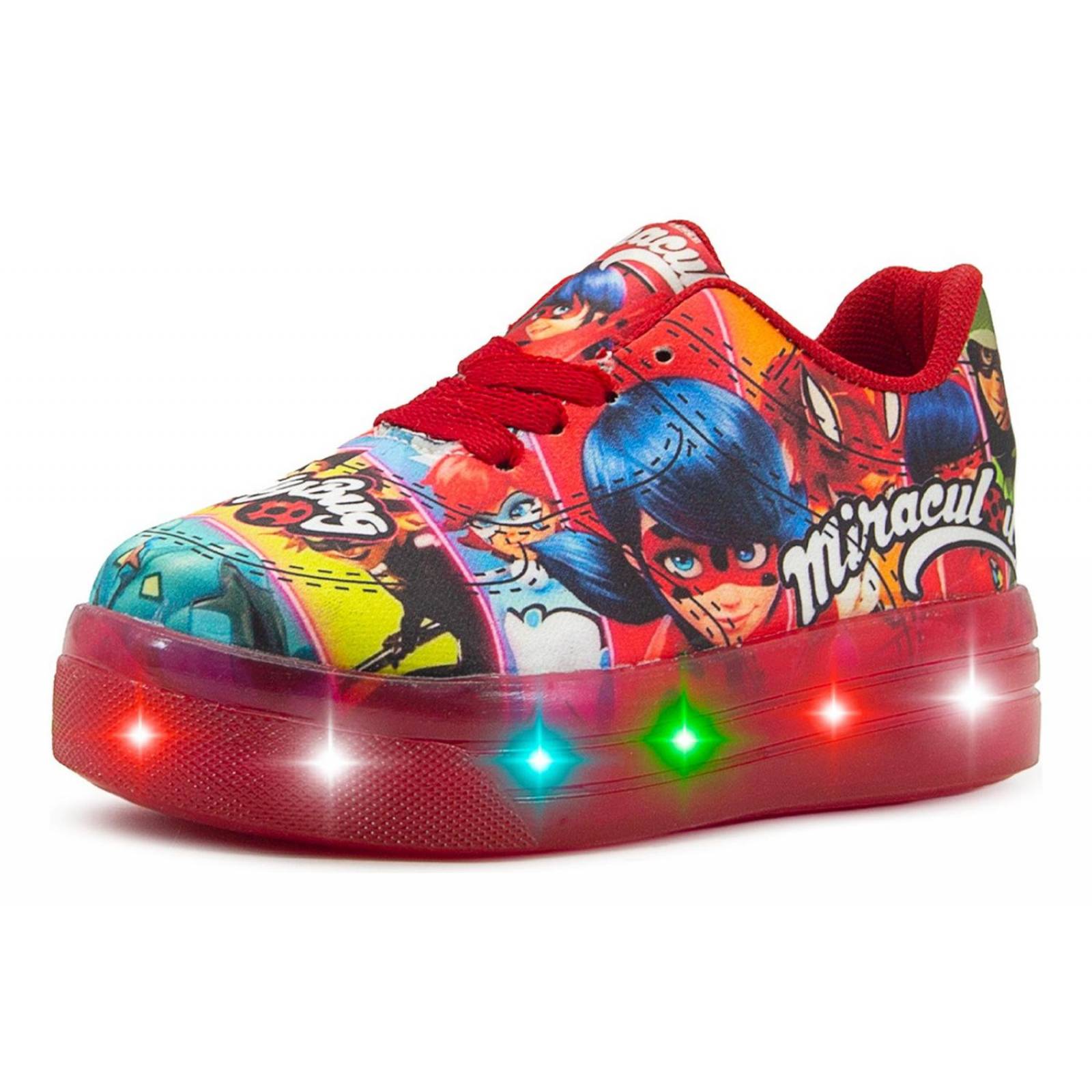 Tenis Luces Led Para Niña Marinette Ladybug Miraculous 