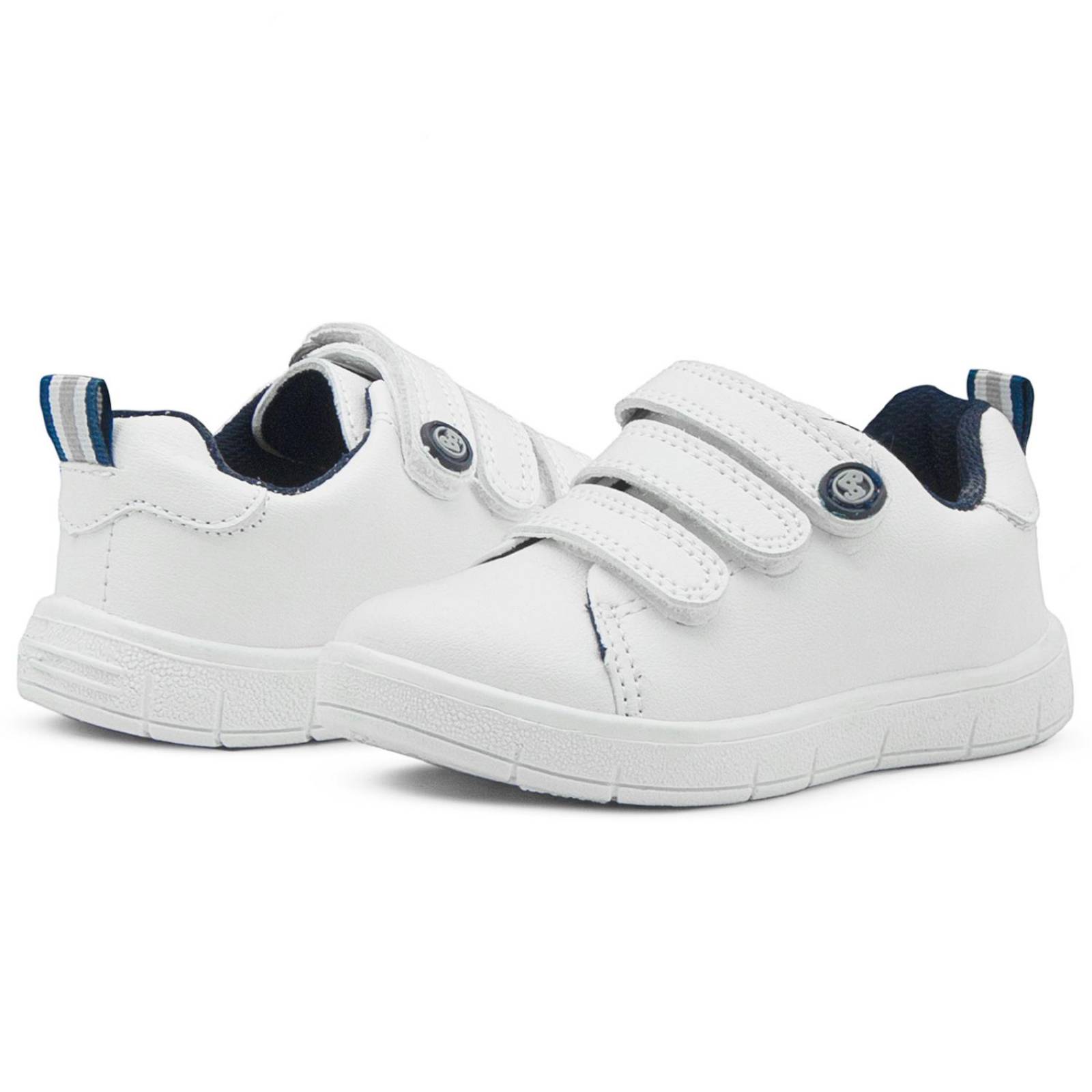 Tenis Escolar Para Niño Ajuste Velcro Bubble Gummers Blanco 