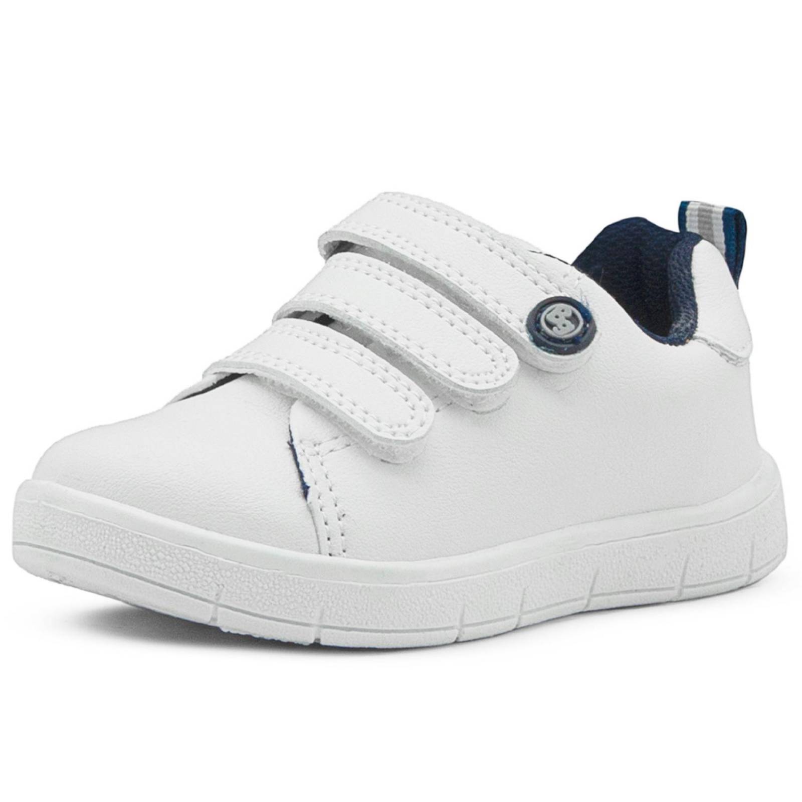Tenis Escolar Para Niño Ajuste Velcro Bubble Gummers Blanco 
