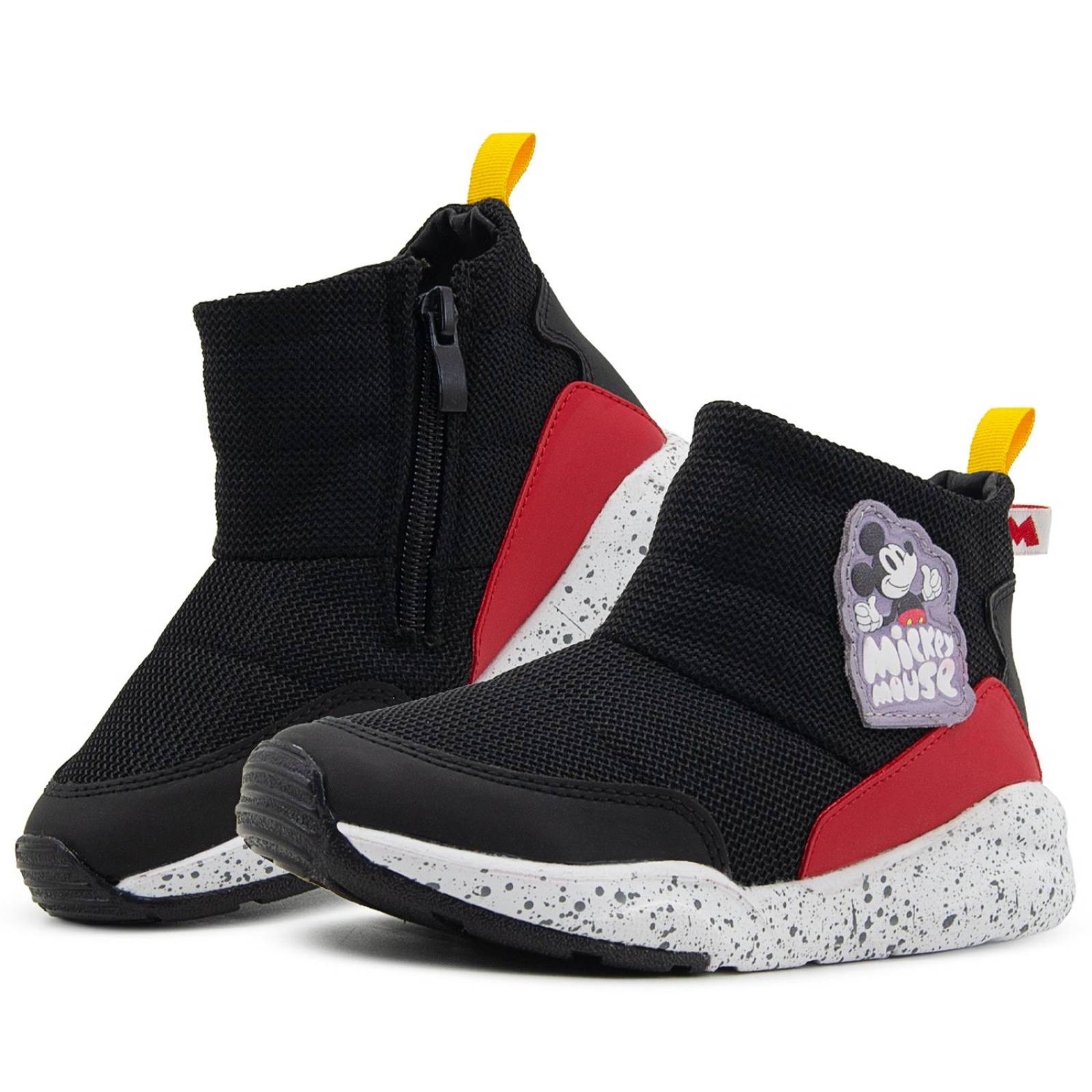 Tenis Niño Bota Tropicana Negro Mickey Mouse Antiderrapates 