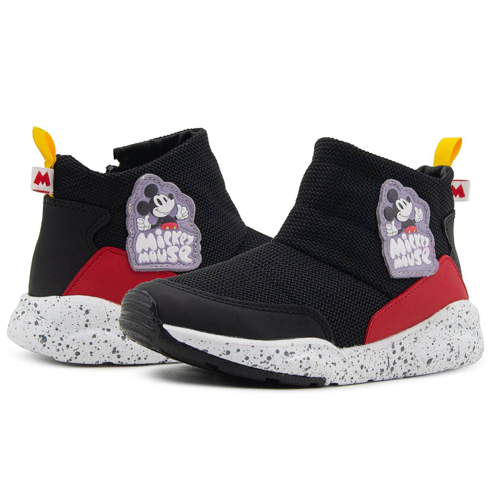 Tenis Niño Bota Tropicana Negro Mickey Mouse Antiderrapates 