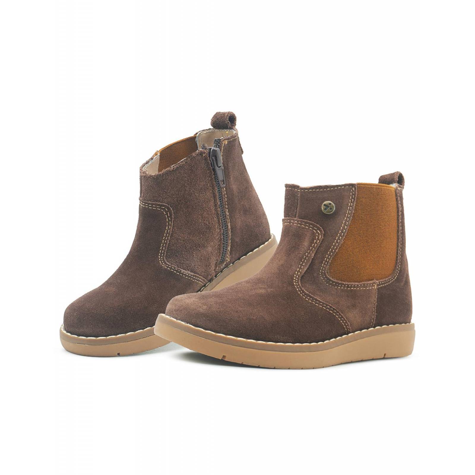 Bota Para Ni o Karsten Botines Gamuza Camel Casual 12 17