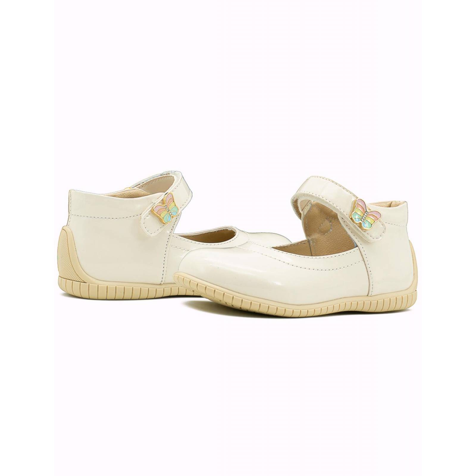 Merceditas Karsten Niña Charol Hueso Velcro Antiderrapante 