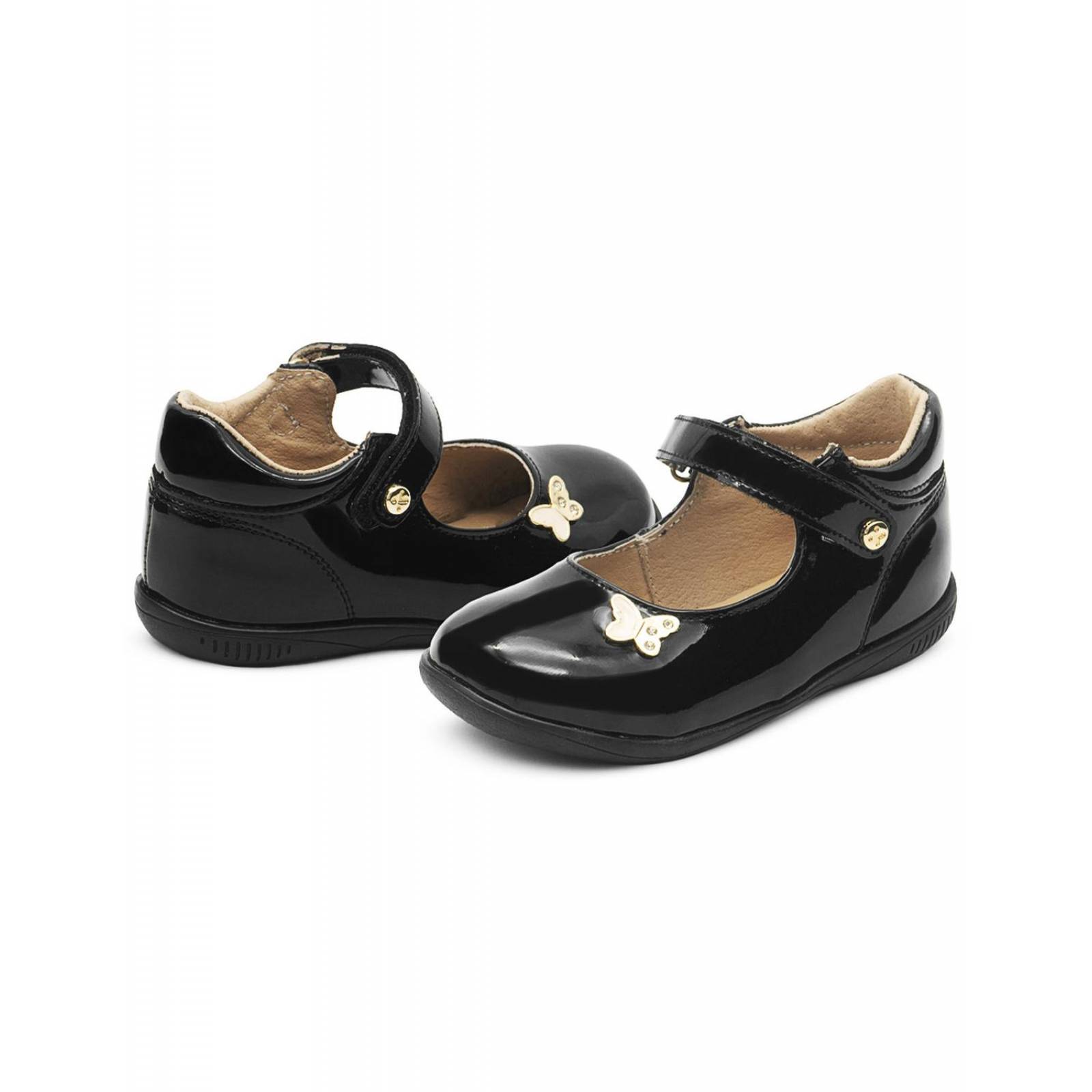 Zapato niña Escolar Karsten Charol Negro Velcro 13-16 
