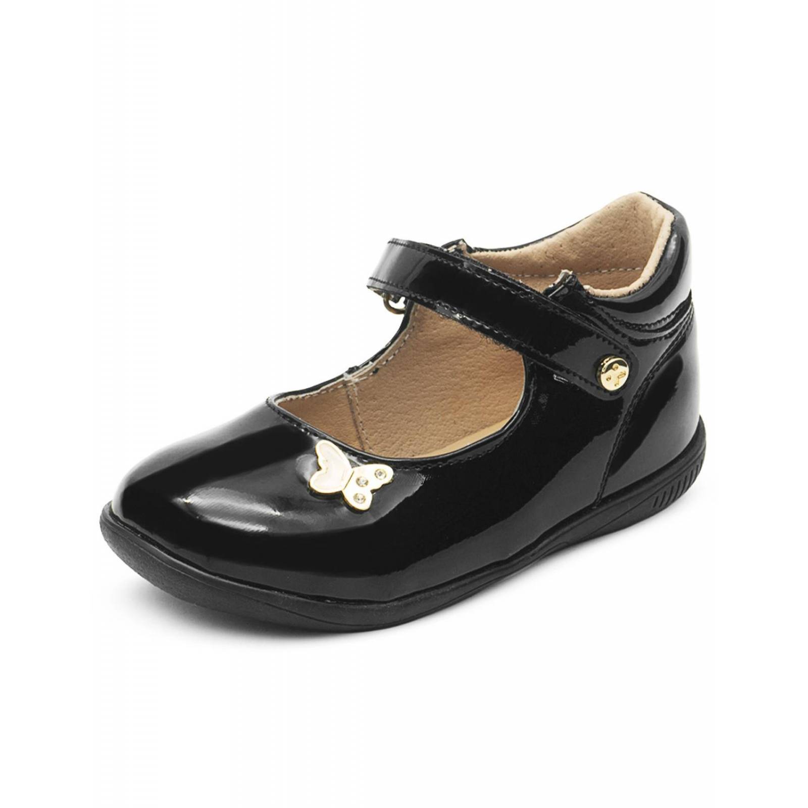 Zapato niña Escolar Karsten Charol Negro Velcro 13-16 